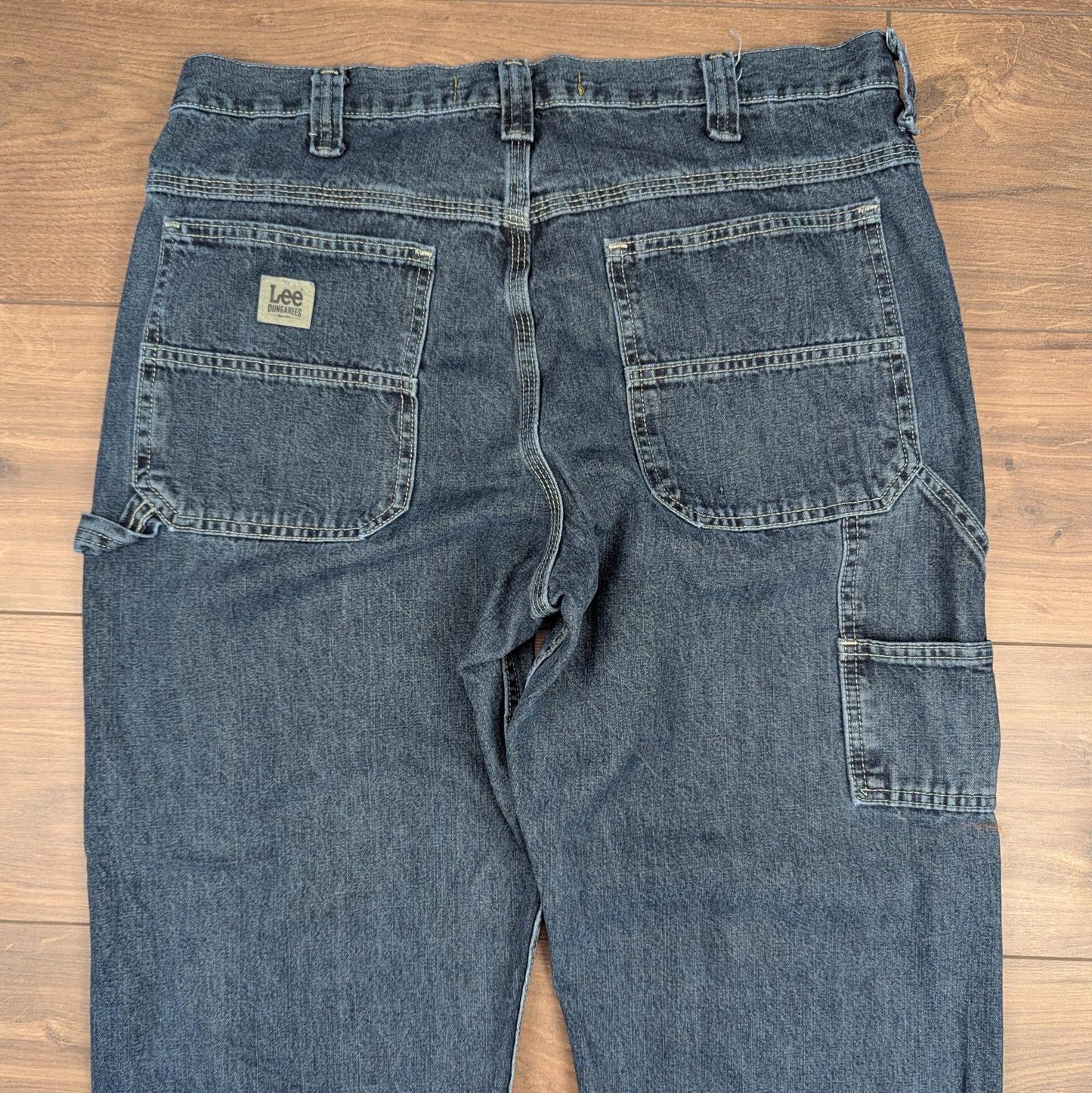 Blue Vintage Lee Dungarees Jeans Baggy Carpenter Skater Straight Leg W36 L30