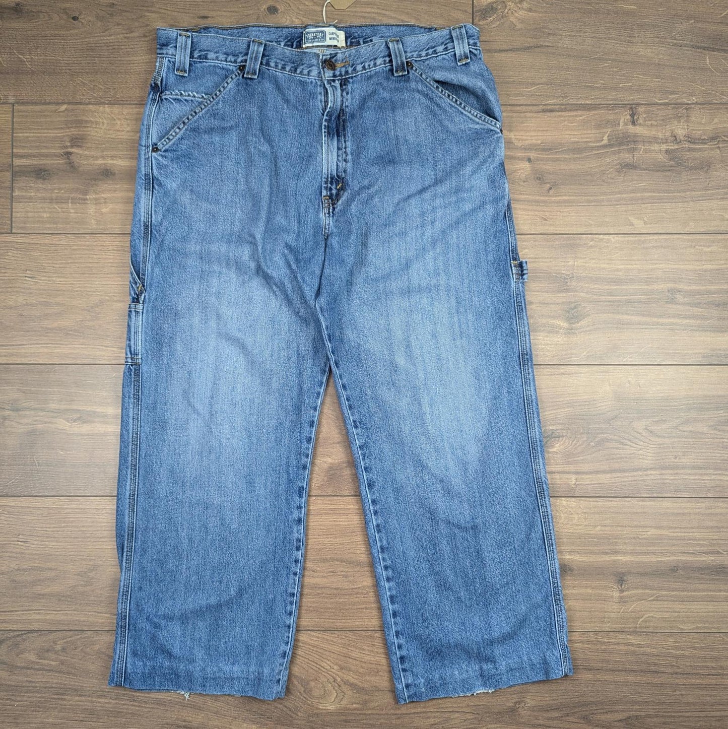 Blue Vintage Levi's Carpenter Jeans Baggy Cargo Skater Straight Leg W38 L28