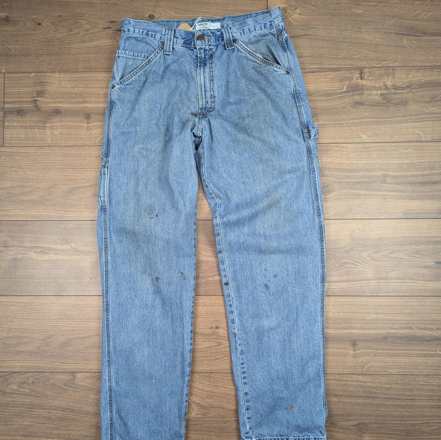 Blue Levi's Carpenter Jeans Baggy Cargo Hip-Hop Skater Straight Leg W34 L34