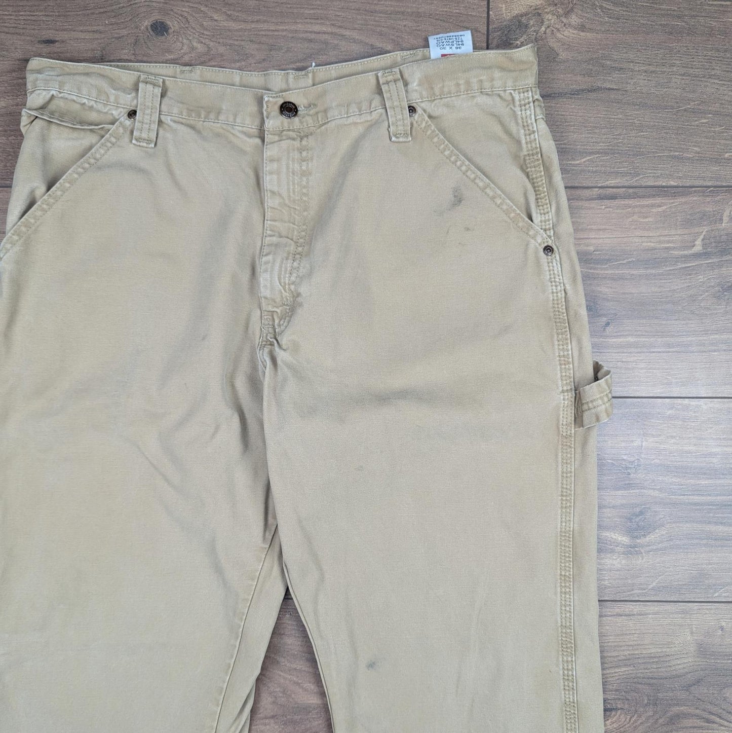 Brown Vintage Wrangler Carpenter Pants Baggy Cargo Straight Leg W36 L30