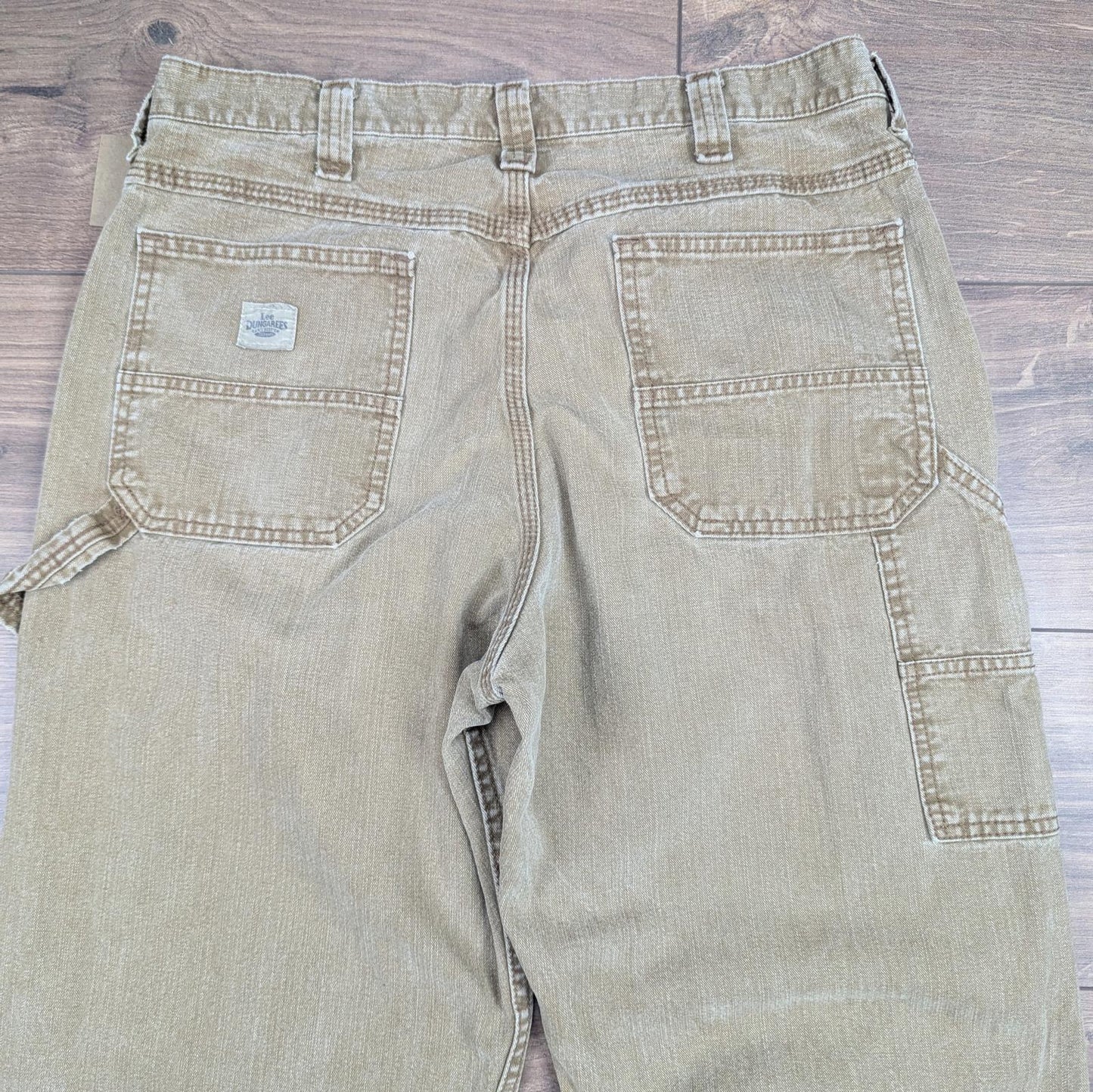 Tan 90's Vintage Lee Dungarees Carpenter Jeans Cargo Straight Leg W34 L31