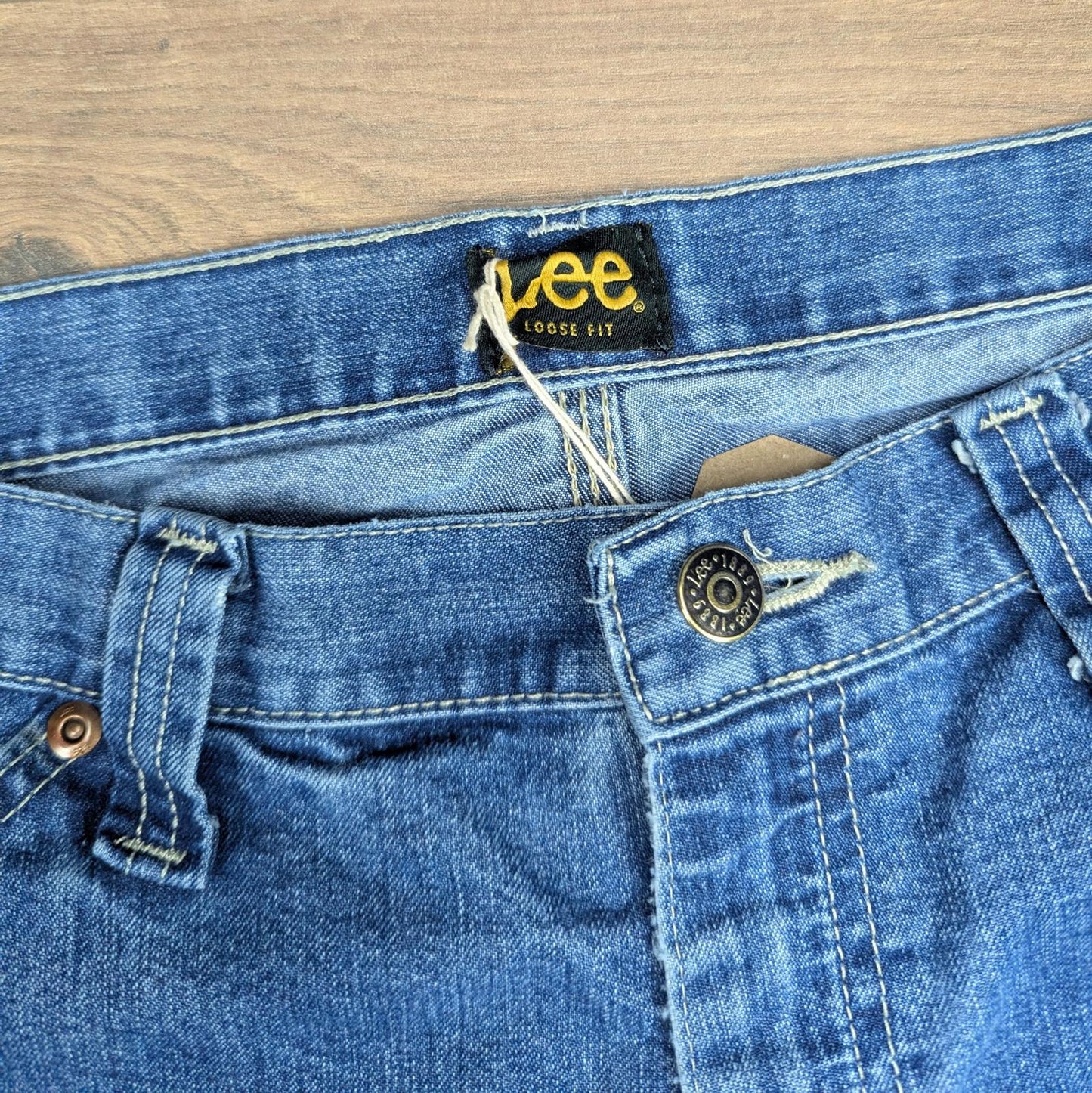 Blue Vintage Lee Loose Fit Jeans Carpenter Hip-Hop Skater Straight Leg W33 L34