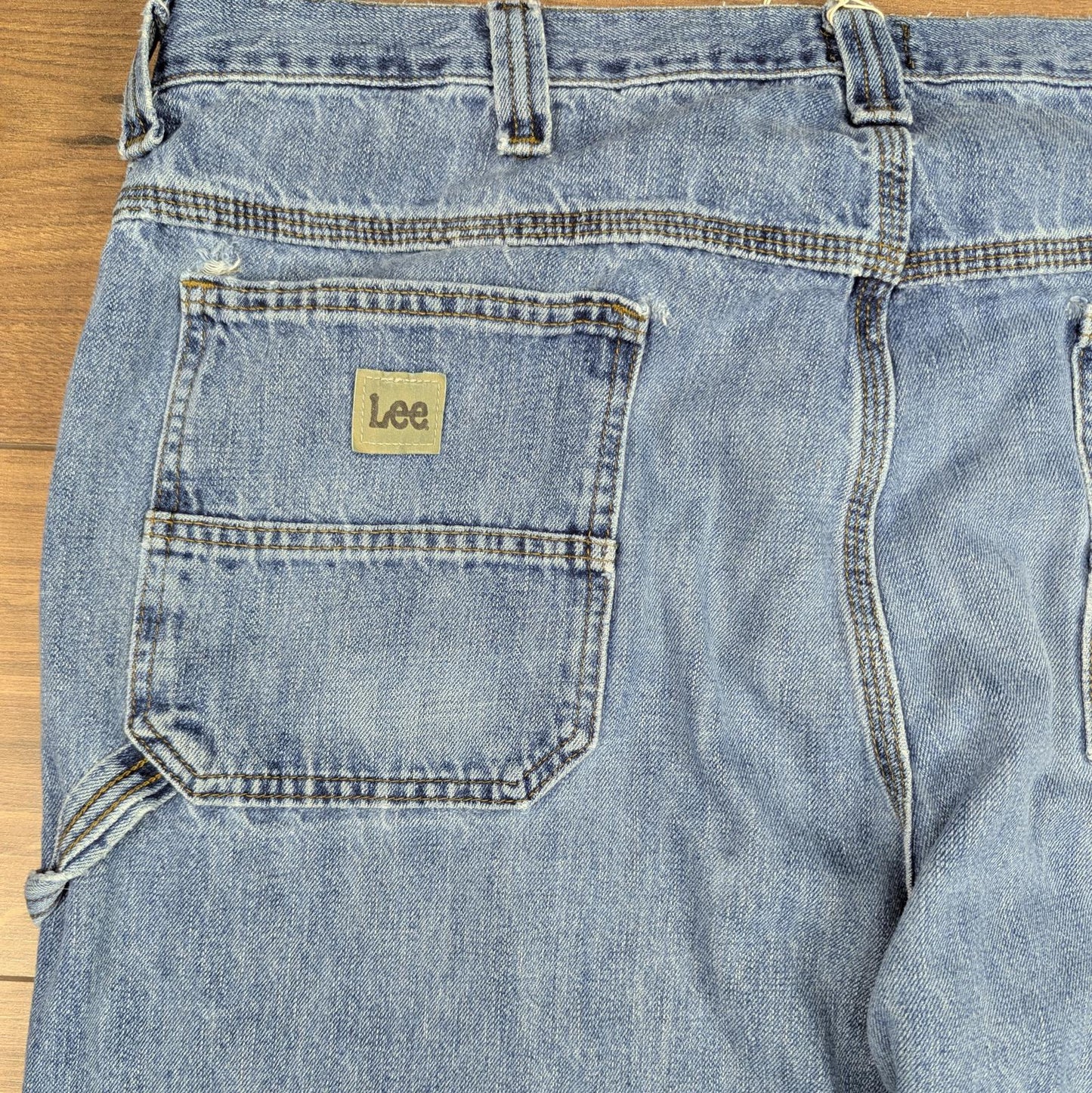 Blue Vintage Lee Carpenter Jeans Loose Fit Cargo Hip-Hop Straight Leg W40 L34