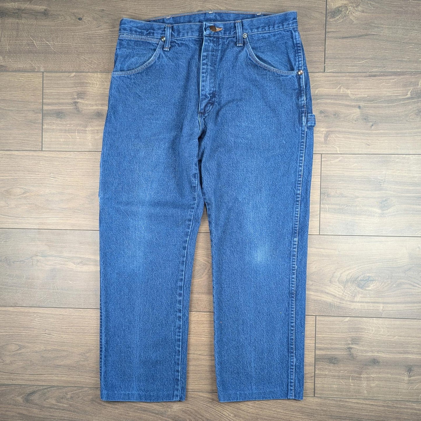 Blue Wrangler Vintage Jeans Carpenter Hip-Hop Straight Leg Baggy Fit W34 L26