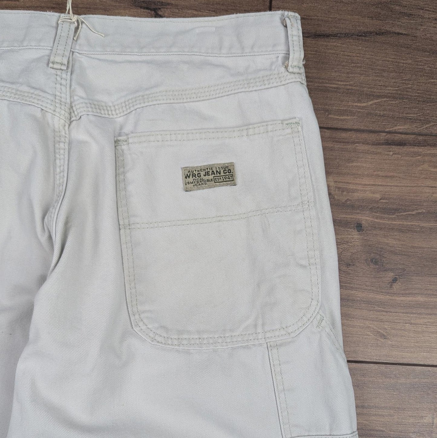 Vintage Beige Carpenter Pants Jeans Baggy Cargo Straight Leg W30 L28