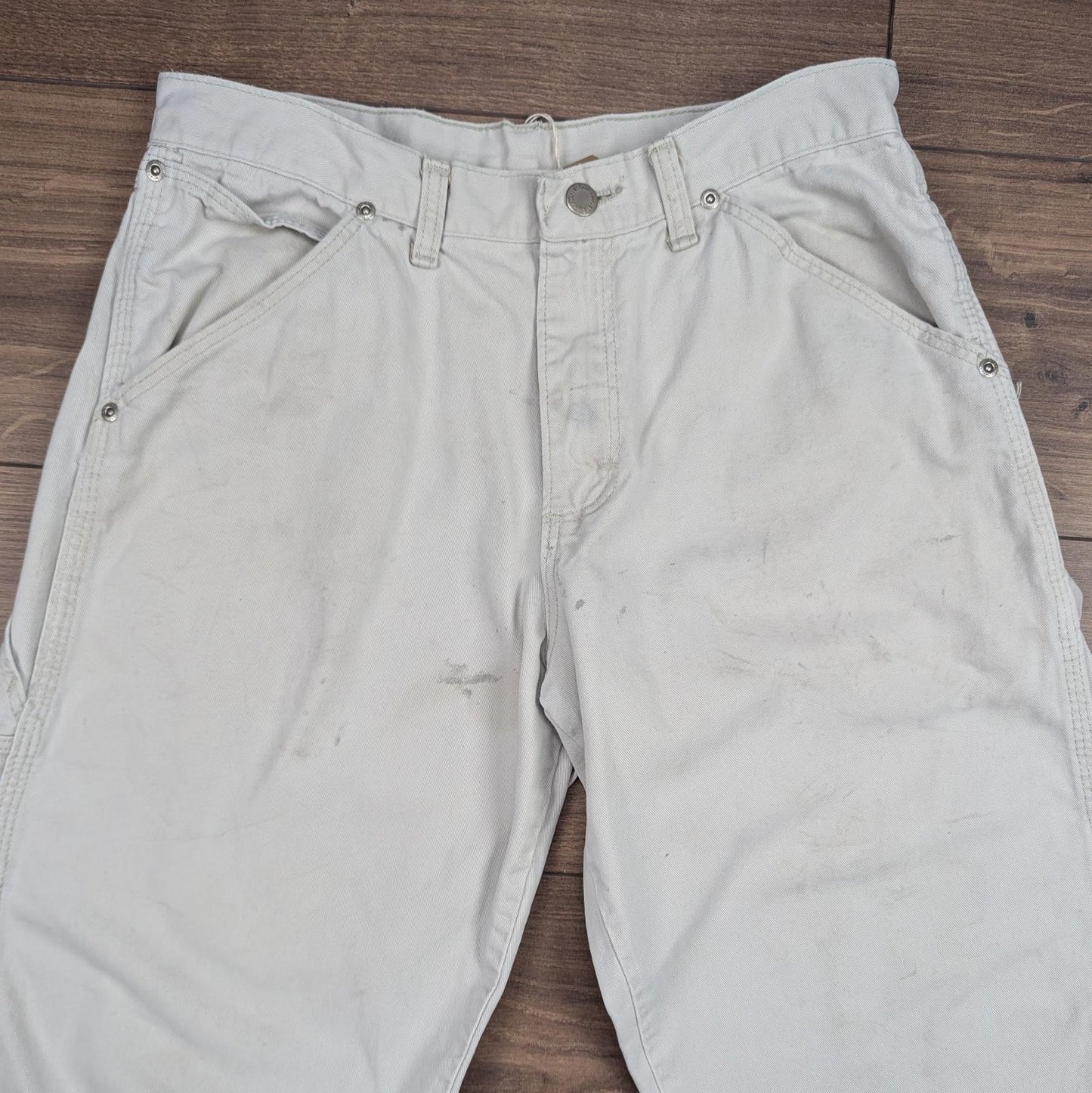 Vintage Beige Carpenter Pants Jeans Baggy Cargo Straight Leg W30 L28
