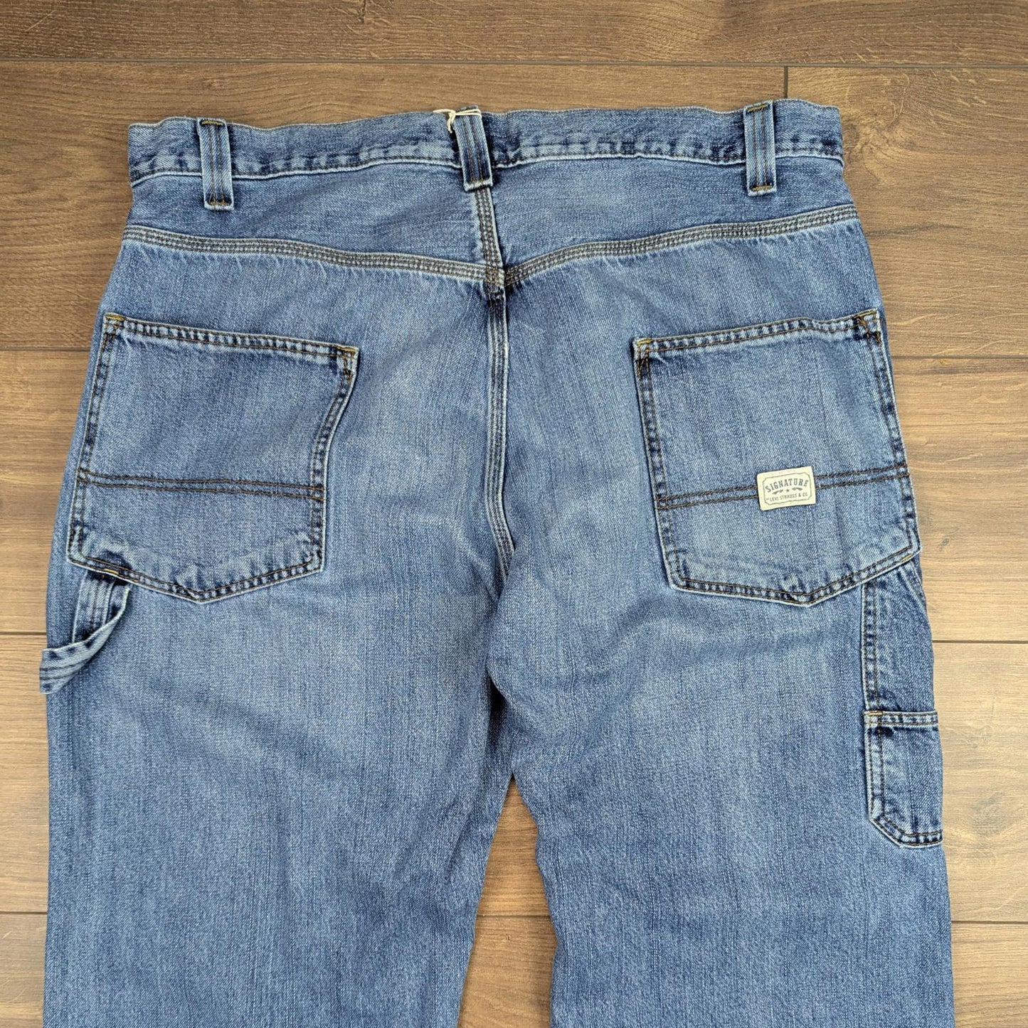 Blue Vintage Levi's Carpenter Jeans Baggy Cargo Skater Straight Leg W38 L28