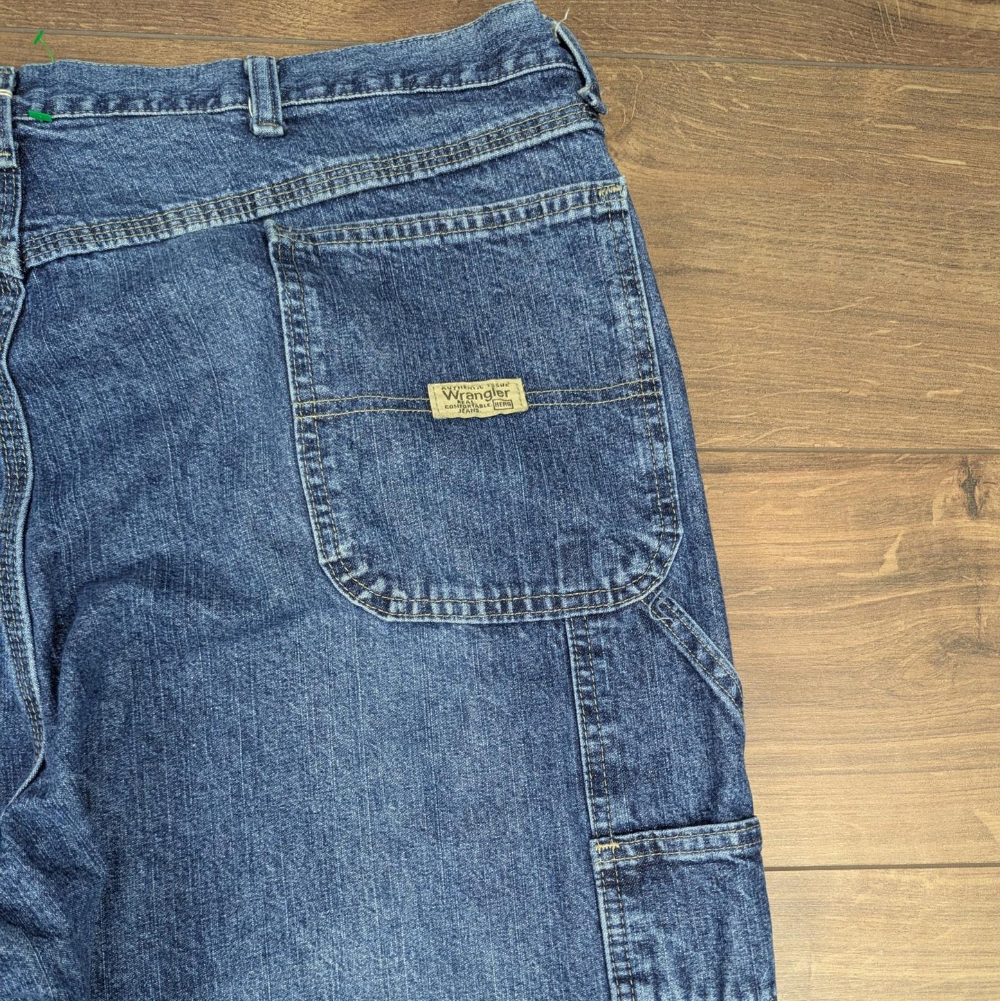 Blue Vintage Wrangler Carpenter Jeans Baggy Hip-Hop Skater Straight Leg W42 L30