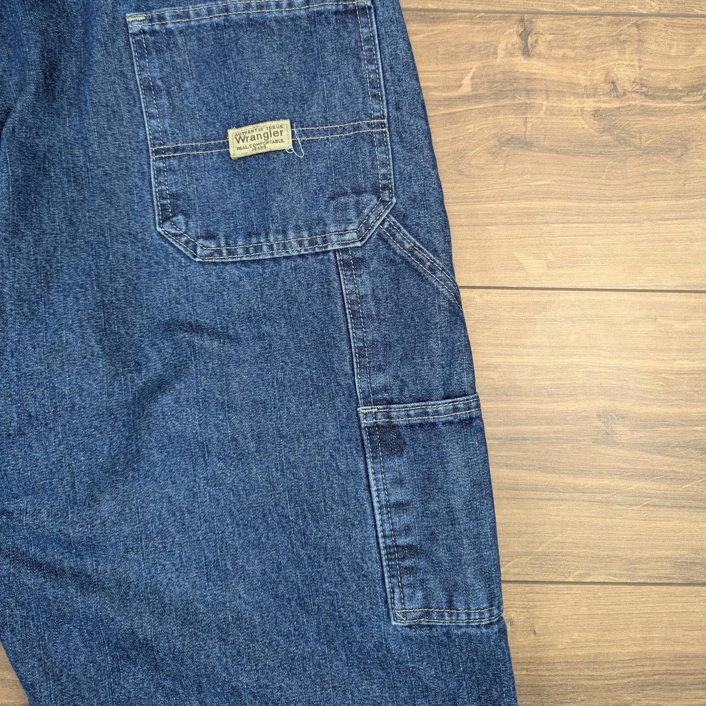 Blue Vintage Wrangler Carpenter Jeans Heavy Fleece Lined Straight Leg W40 L30