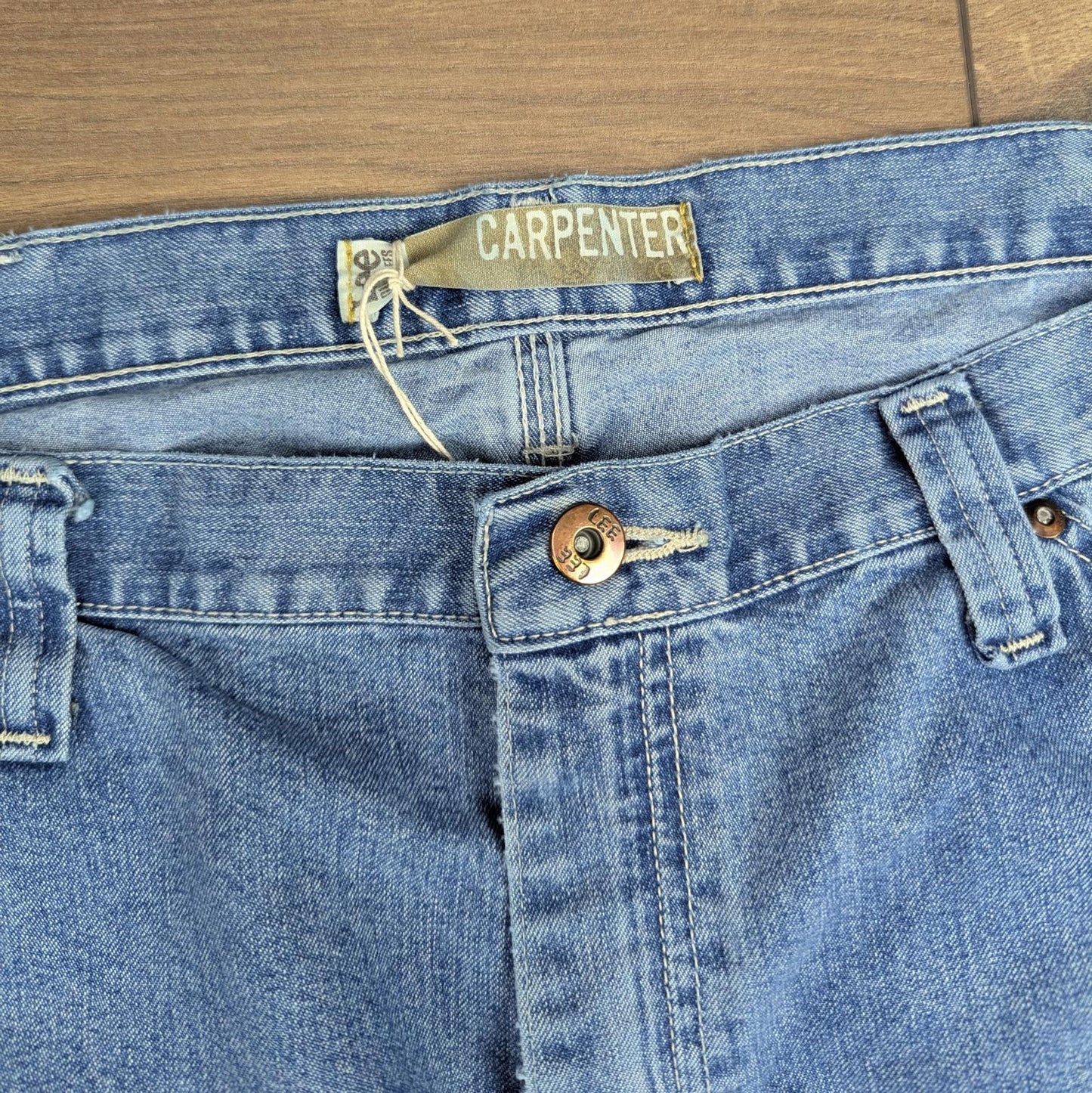 Blue Vintage Lee Dungarees Carpenter Jeans Cargo Straight Leg W40 L32