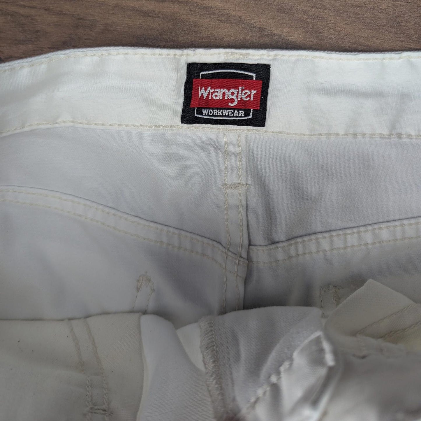 White Wrangler Workwear Carpenter Cargo Pants Straight Leg W34 L30