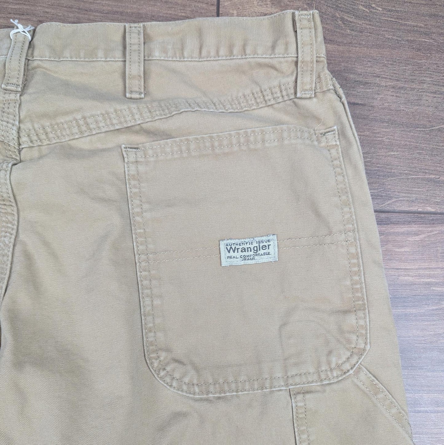 Tan Vintage Wrangler Carpenter Jeans Trousers Cargo Straight Leg W36 L34