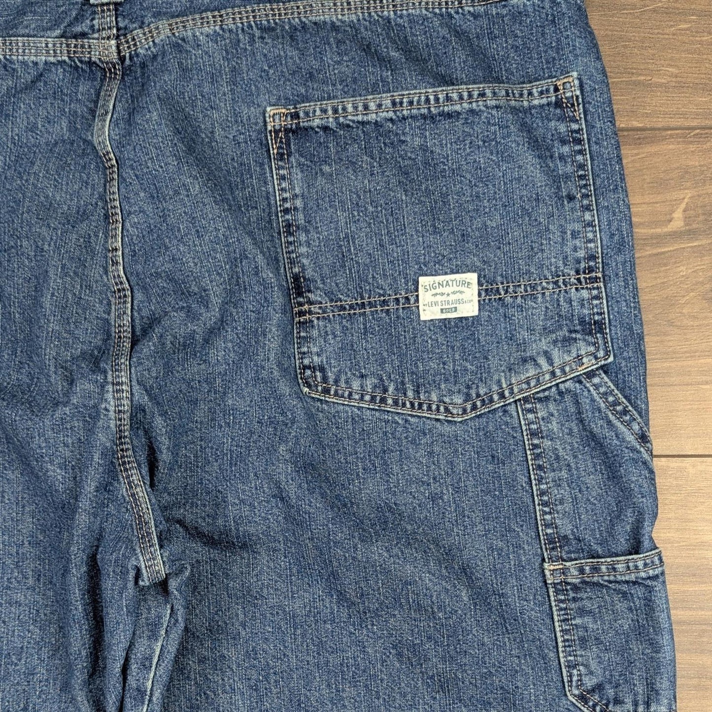 Blue Levi's Carpenter Jeans Baggy Cargo Hip-Hop Skater Straight Leg W46 L28