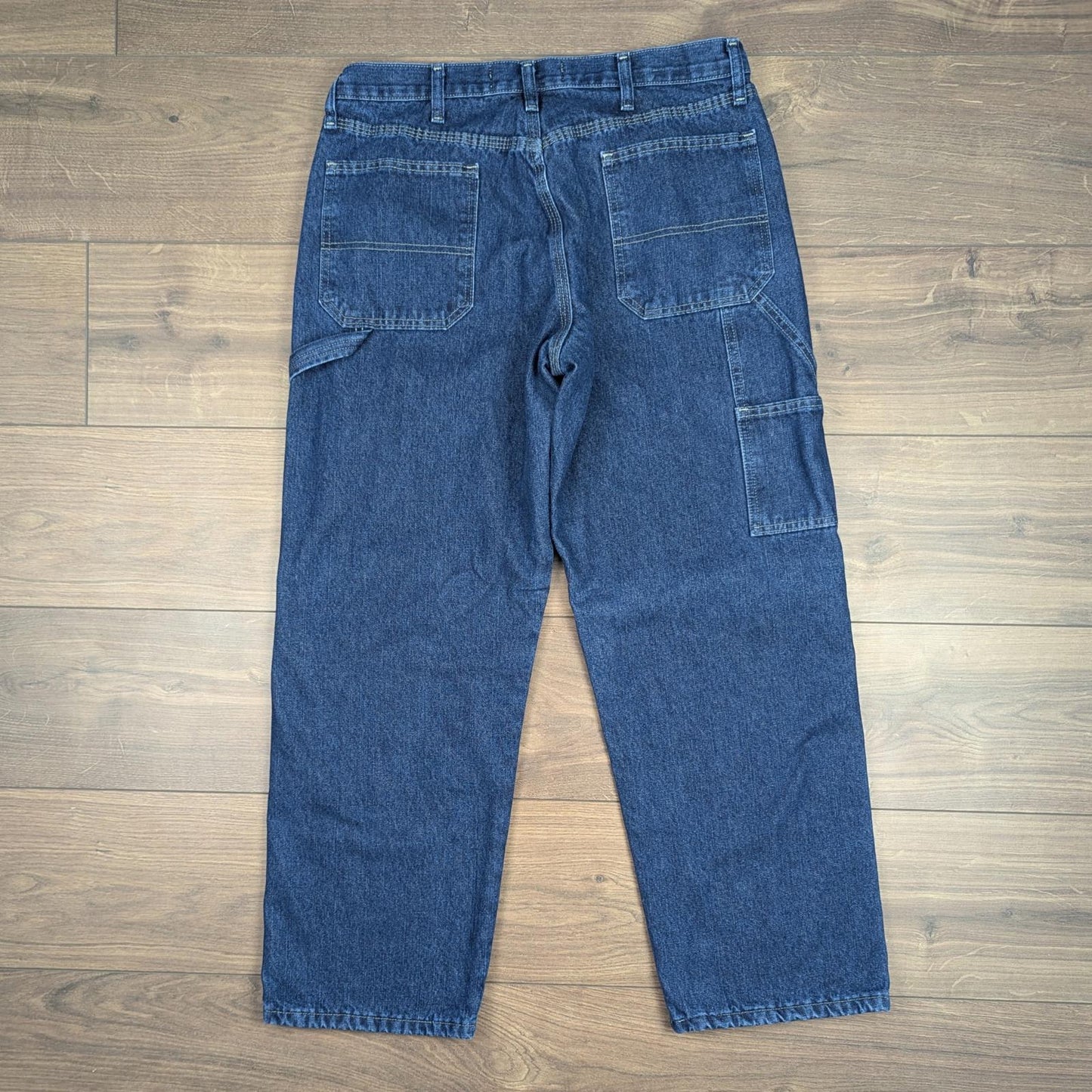 Blue Vintage Wrangler Fleece-Lined Jeans Baggy Carpenter Straight Leg W34 L30