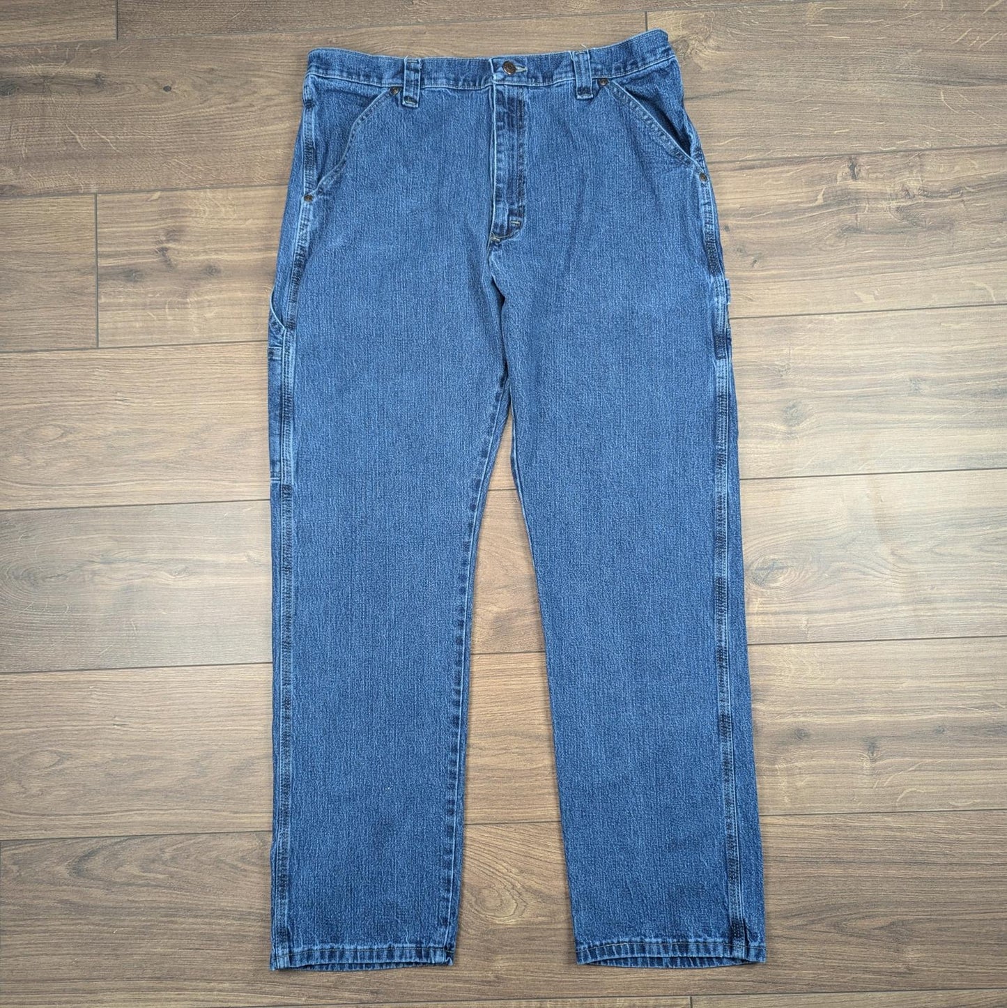 Blue Vintage Wrangler Carpenter Jeans Baggy Cargo Skater Straight Leg W36 L32