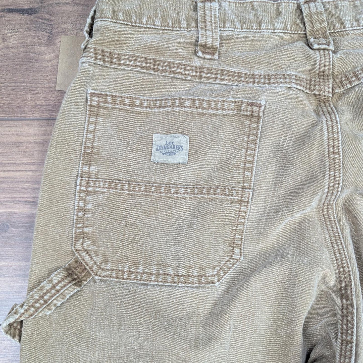 Tan 90's Vintage Lee Dungarees Carpenter Jeans Cargo Straight Leg W34 L31