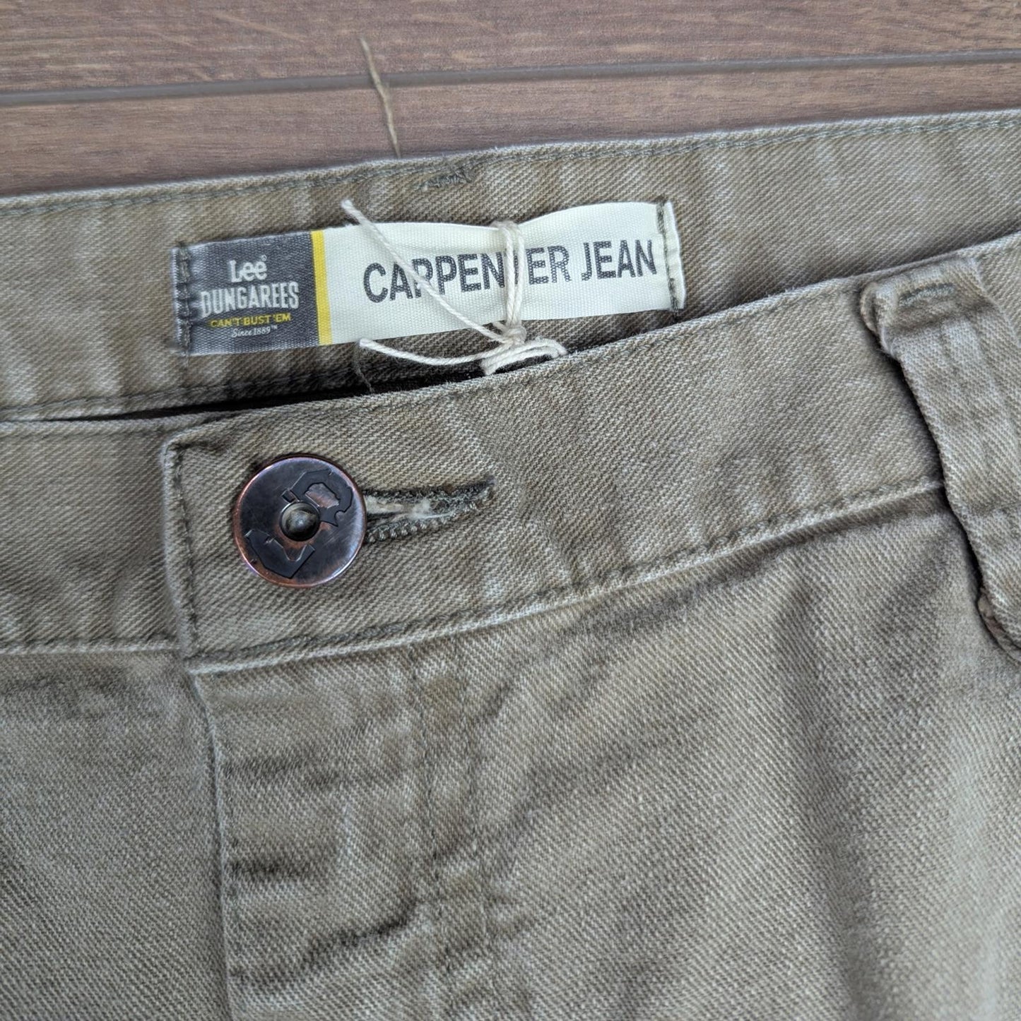 Brown Vintage Lee Dungarees Carpenter Jeans Baggy Skater Straight Leg W42 L30