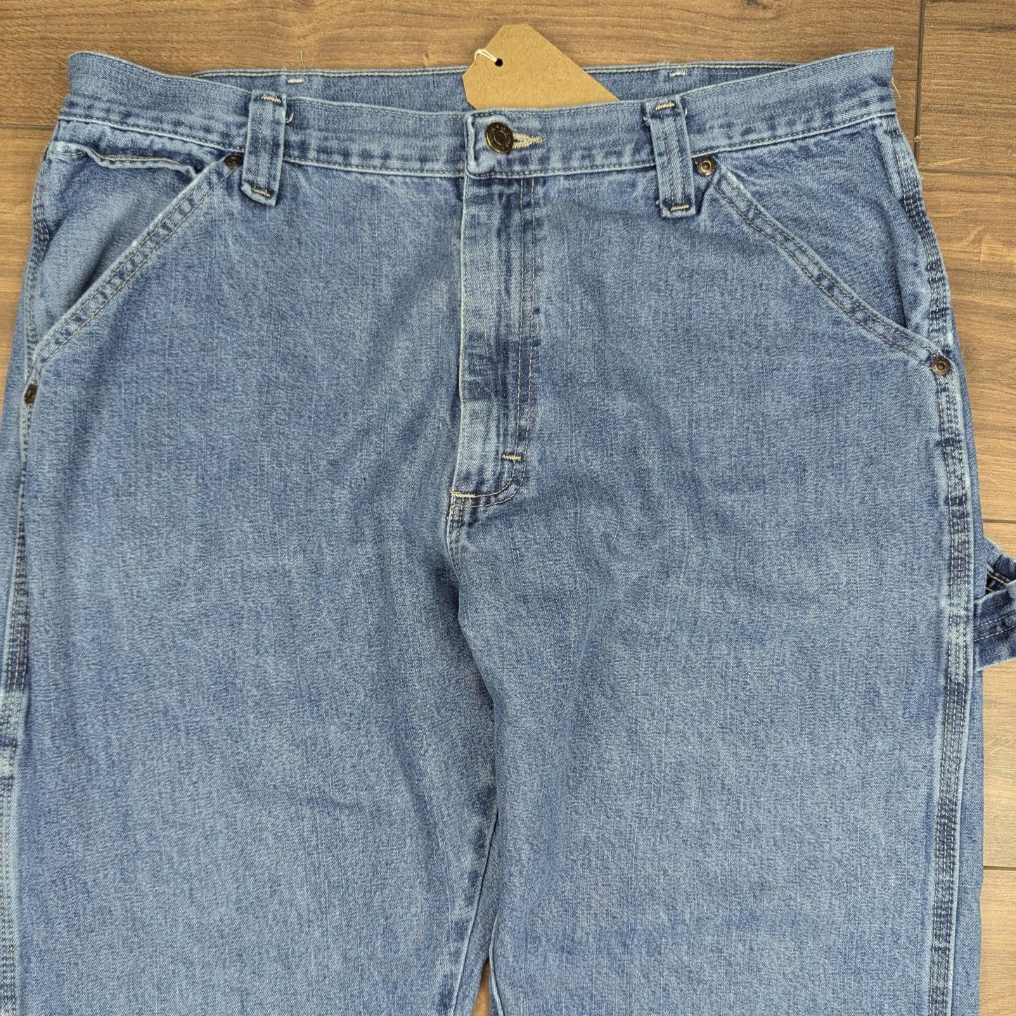 Blue Vintage Wrangler Jeans Baggy Carpenter Hip-Hop Skater Straight Leg W36 L32