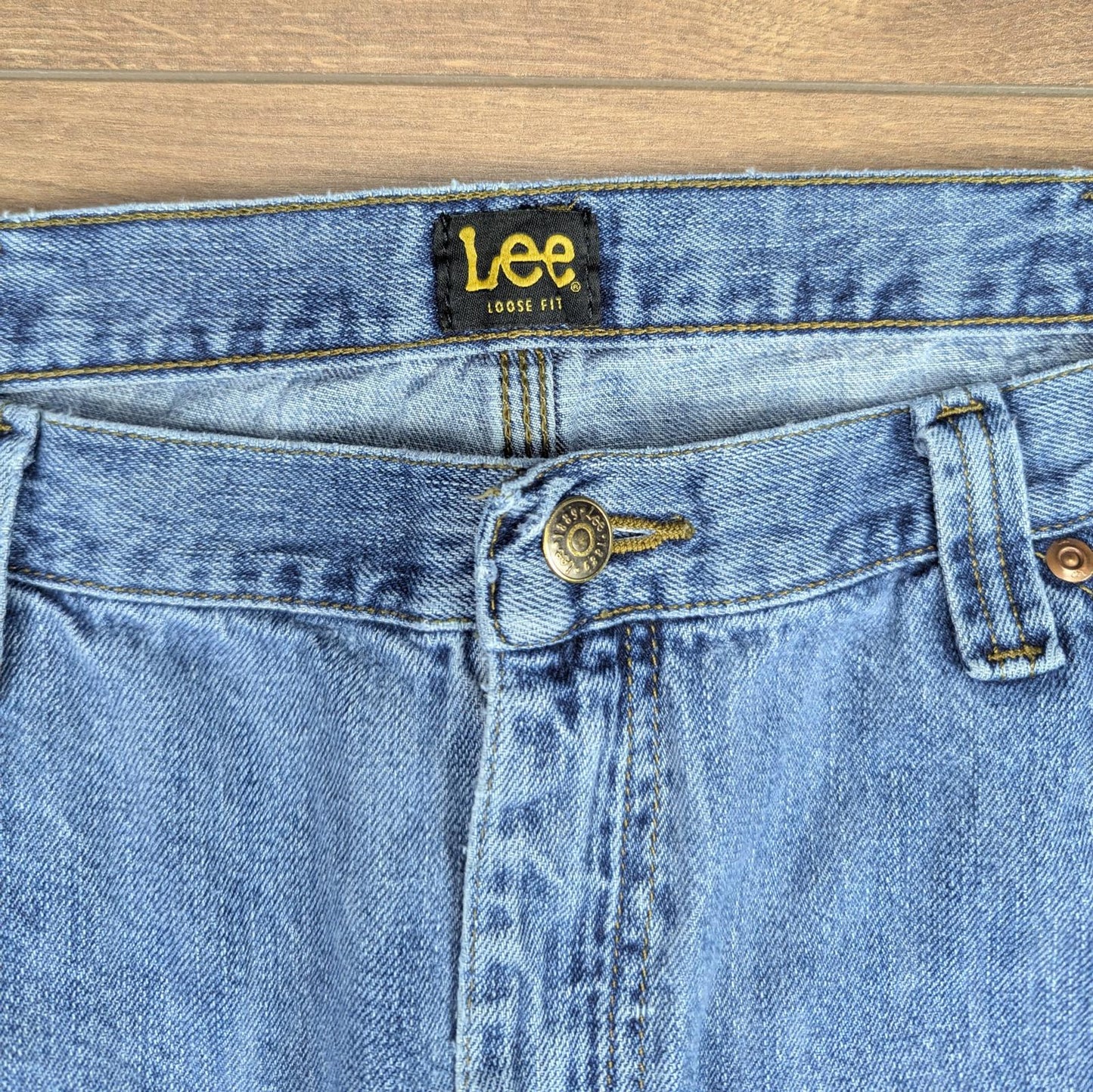 Blue Vintage Lee Carpenter Jeans Loose Fit Cargo Hip-Hop Straight Leg W40 L34