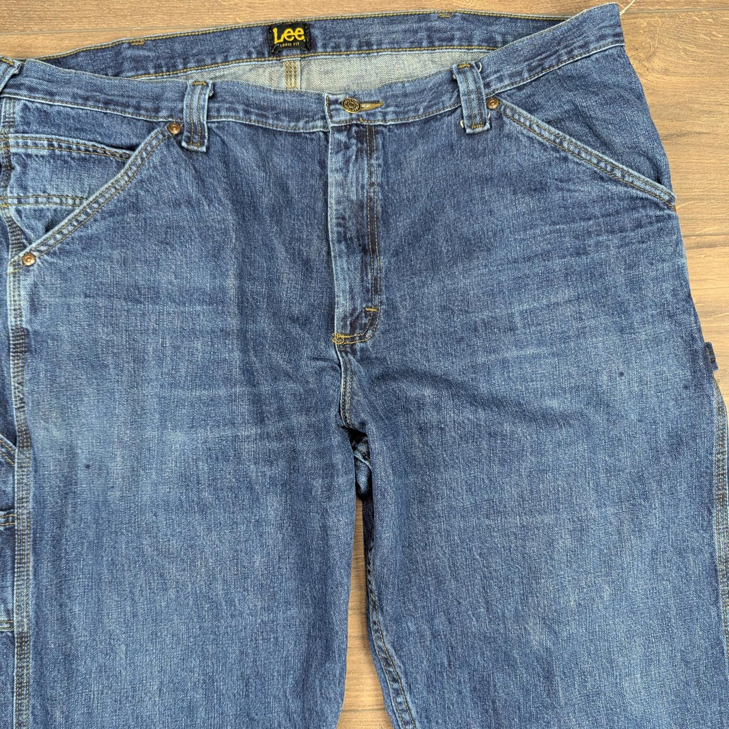 Blue Vintage Lee Jeans Loose Fit Baggy Carpenter Skater Straight Leg W42 L30