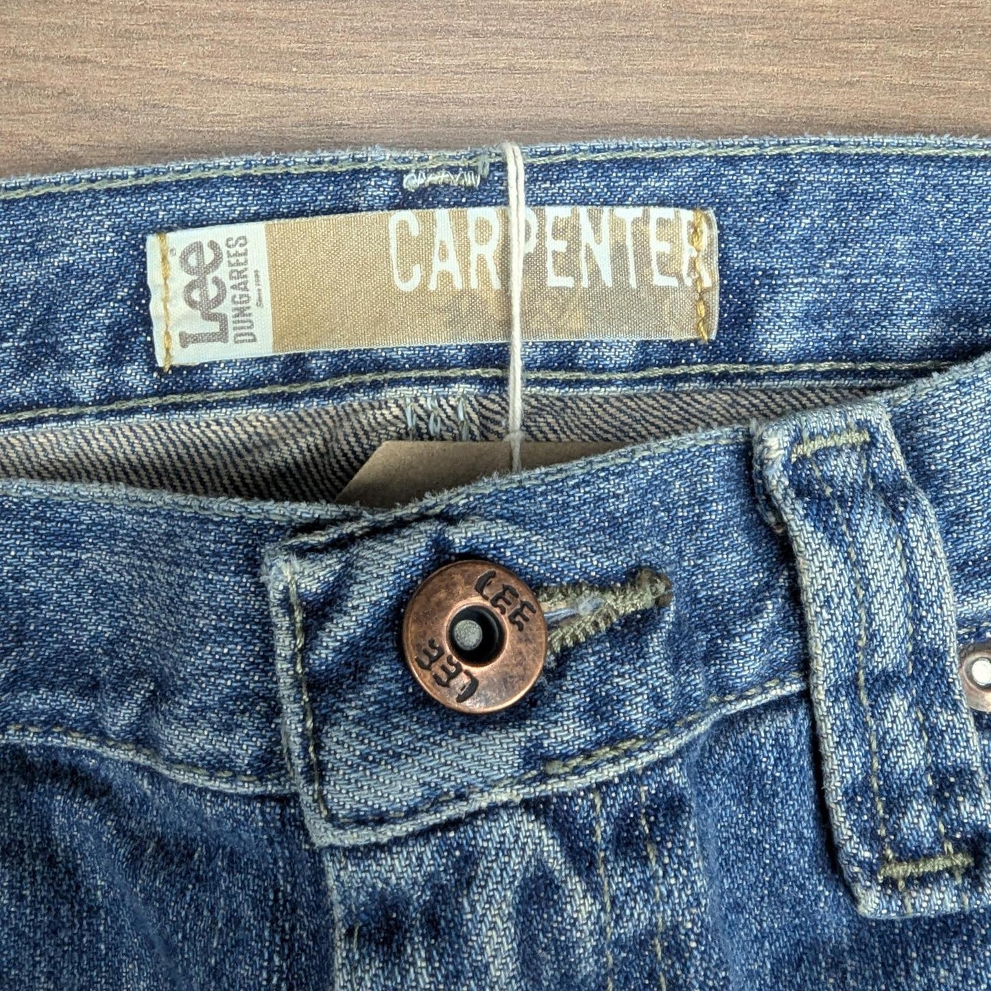 Blue Vintage Lee Dungaree Carpenter Jeans Baggy Skater Straight Leg W30 L30