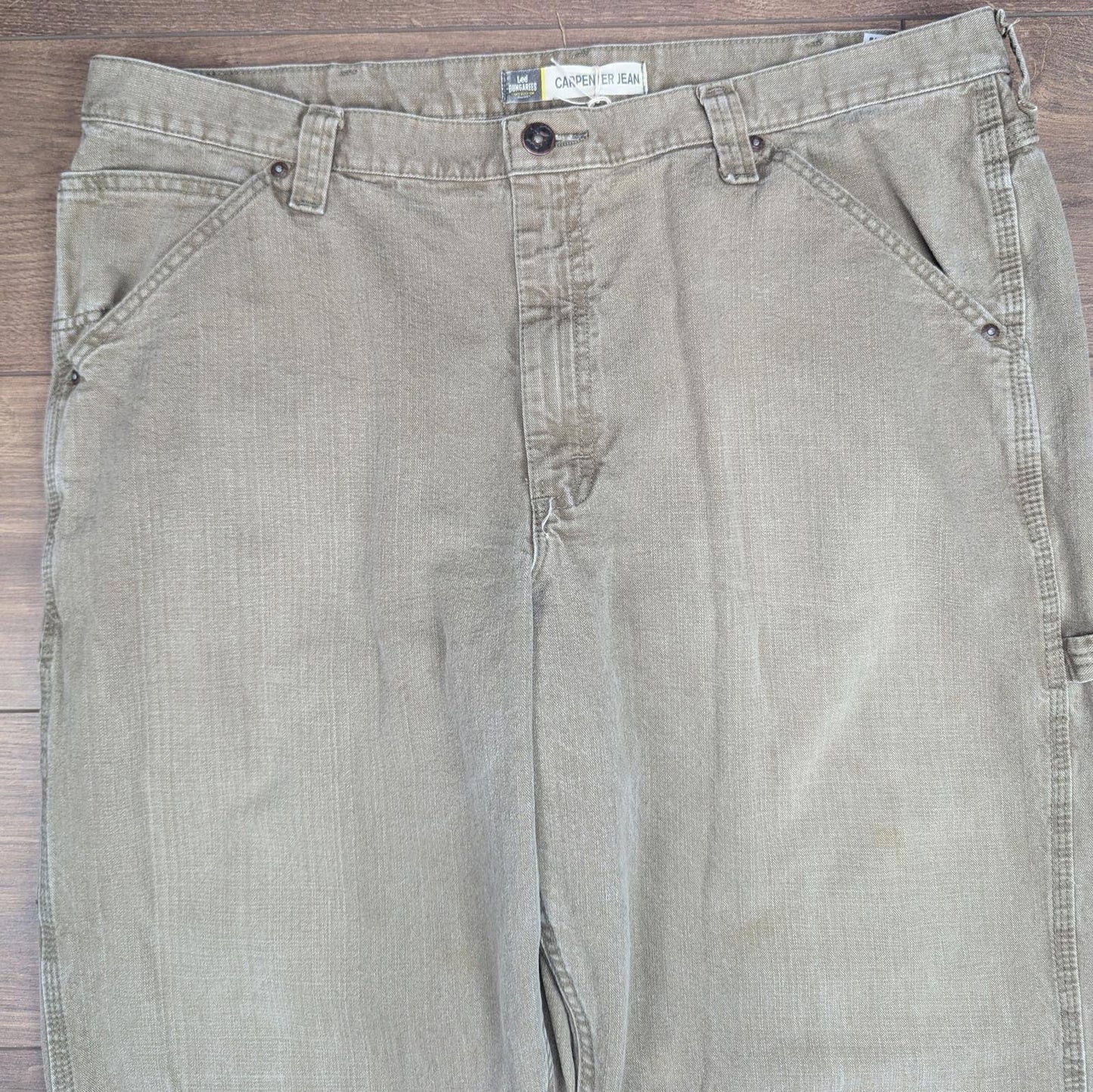 Brown Vintage Lee Dungarees Carpenter Jeans Baggy Skater Straight Leg W42 L30