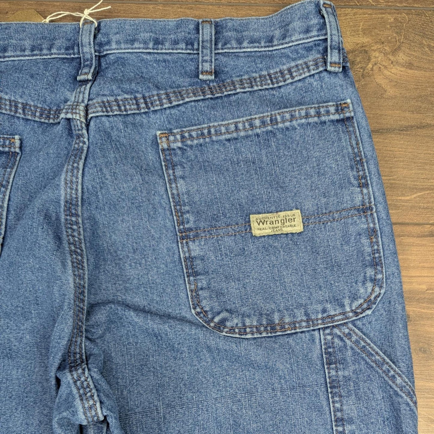 Blue Vintage Wrangler Carpenter Jeans Baggy Hip-Hop Skater Straight Leg W34 L32