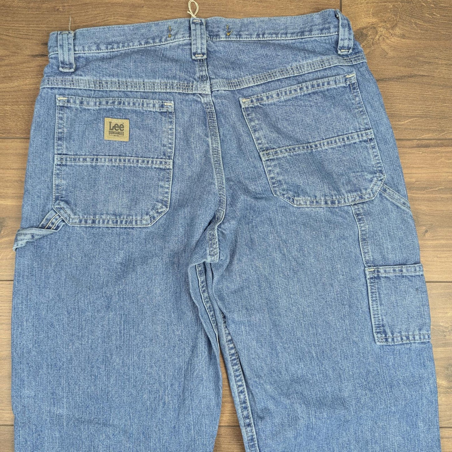 Blue Vintage Lee Dungarees Carpenter Jeans Baggy Skater Straight Leg W32 L32
