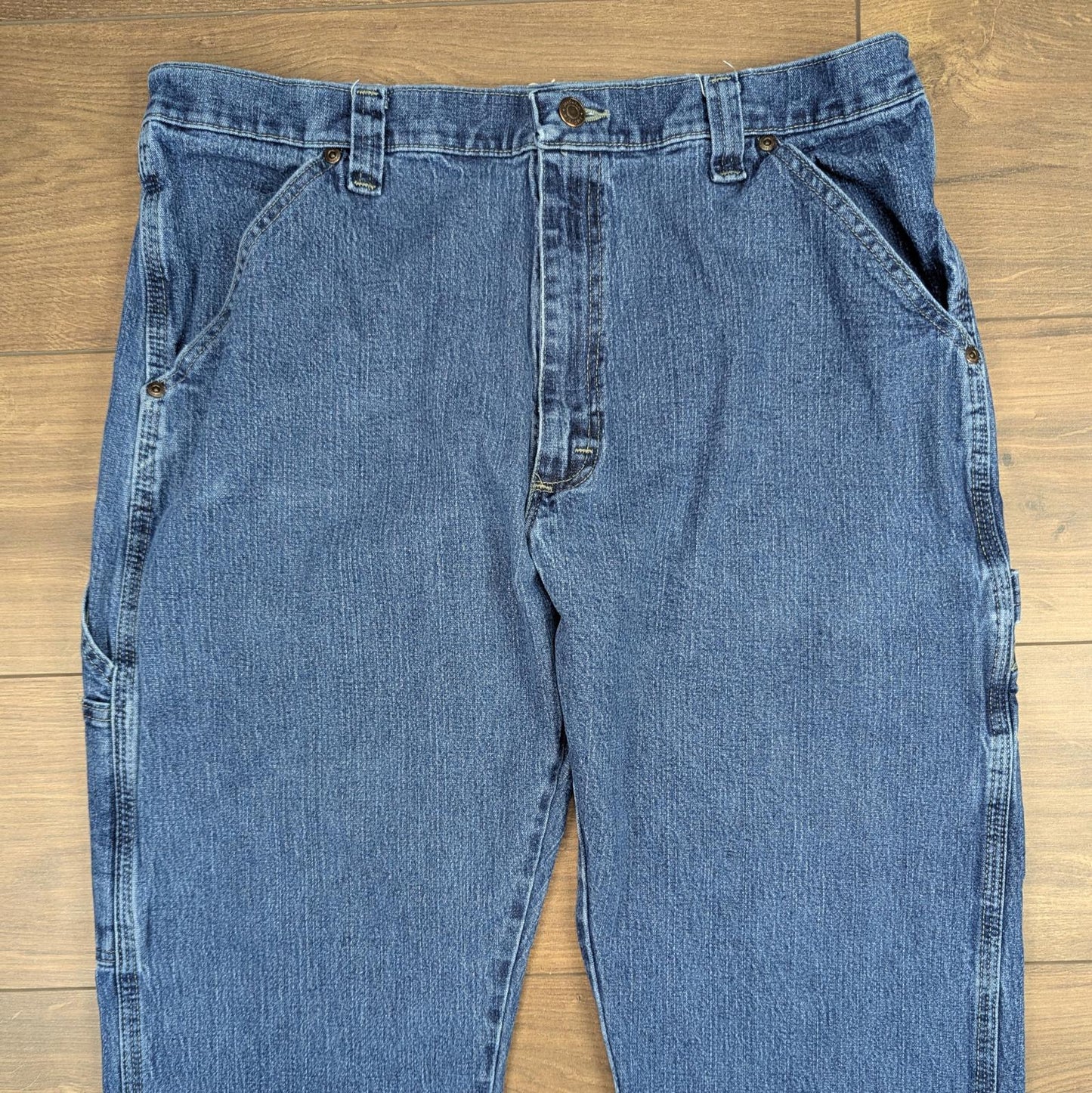 Blue Vintage Wrangler Carpenter Jeans Baggy Cargo Skater Straight Leg W36 L32