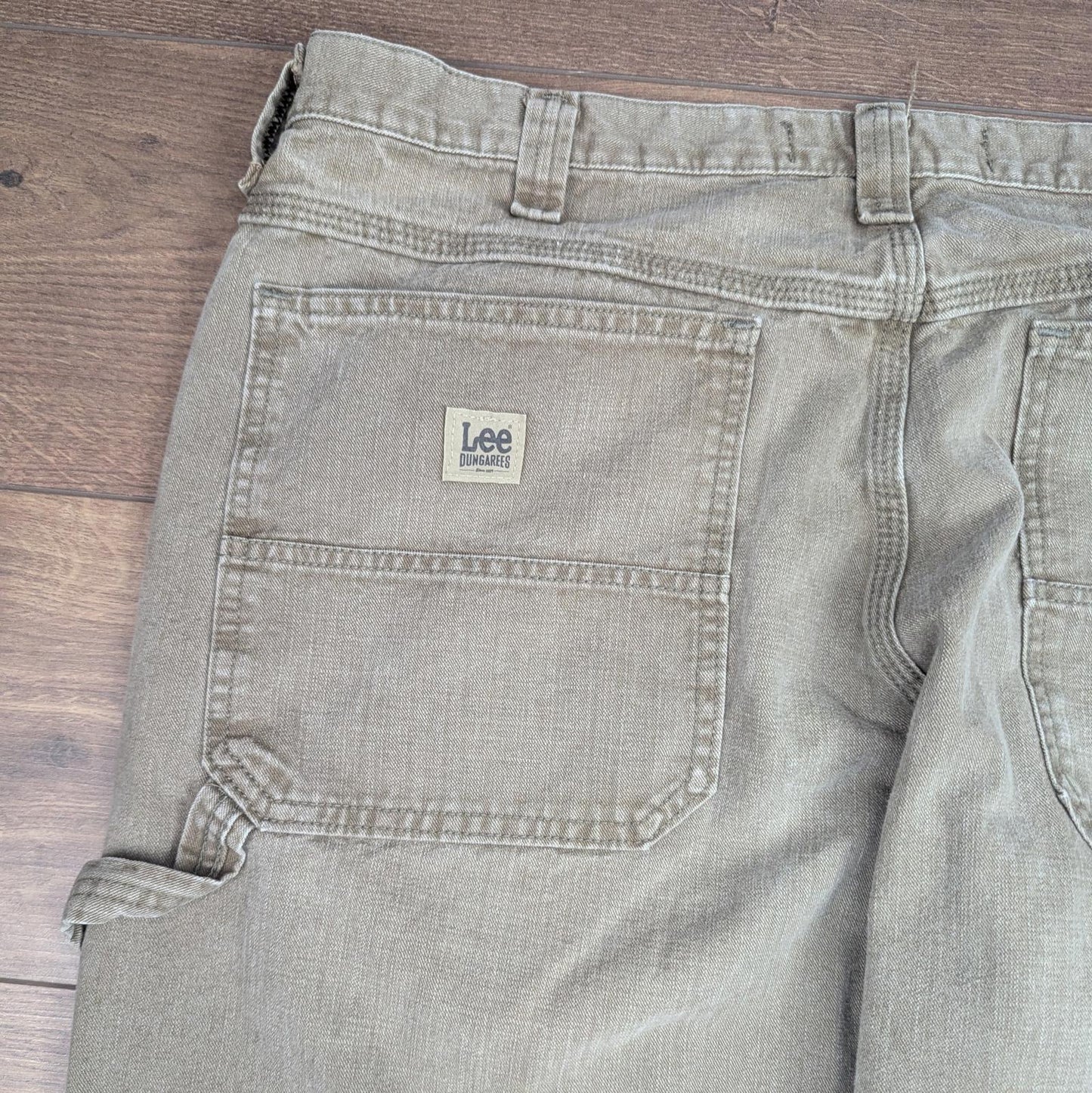 Brown Vintage Lee Dungarees Carpenter Jeans Baggy Skater Straight Leg W42 L30