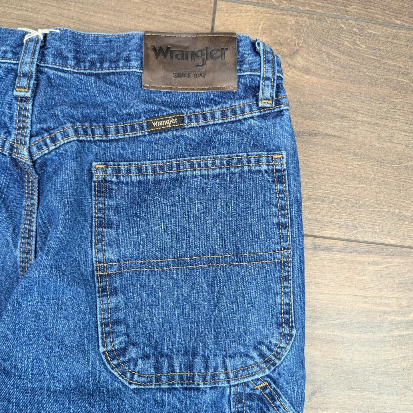 Blue Wrangler Vintage Carpenter Jeans Baggy Cargo Straight Leg W31 L32