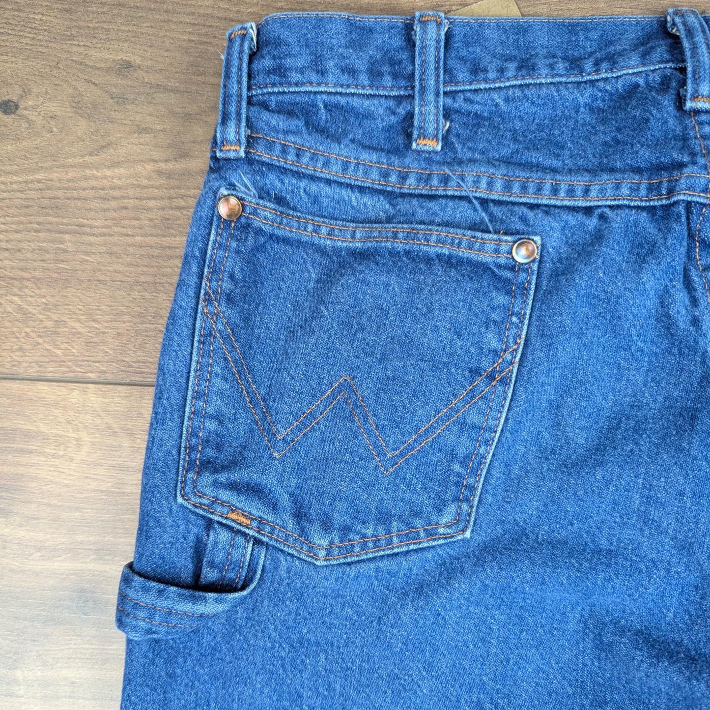 Blue Wrangler Vintage Jeans Carpenter Hip-Hop Straight Leg Baggy Fit W34 L26