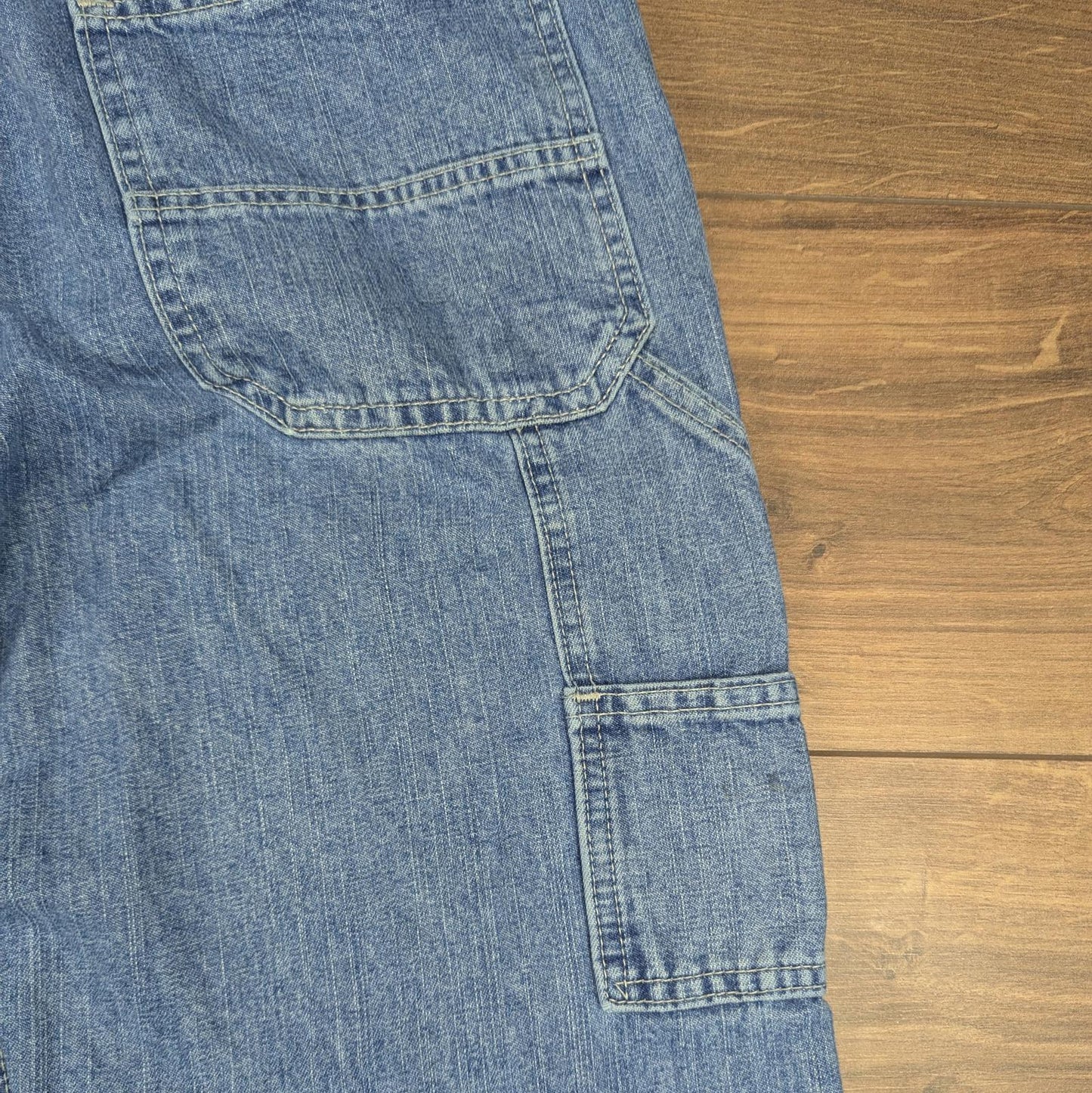 Blue Vintage Lee Dungarees Carpenter Jeans Baggy Skater Straight Leg W32 L32