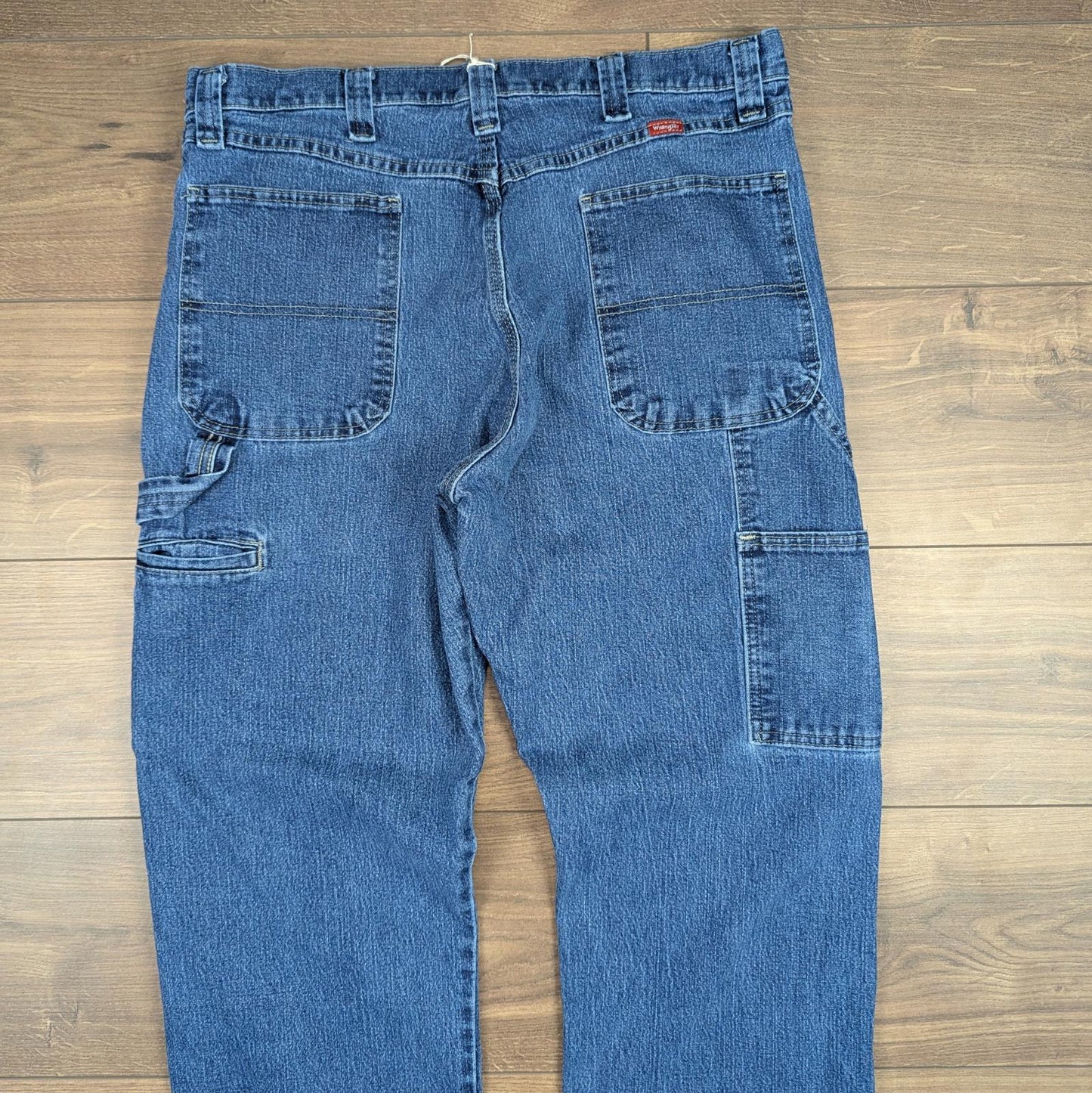 Blue Vintage Wrangler Carpenter Jeans Baggy Cargo Skater Straight Leg W36 L32