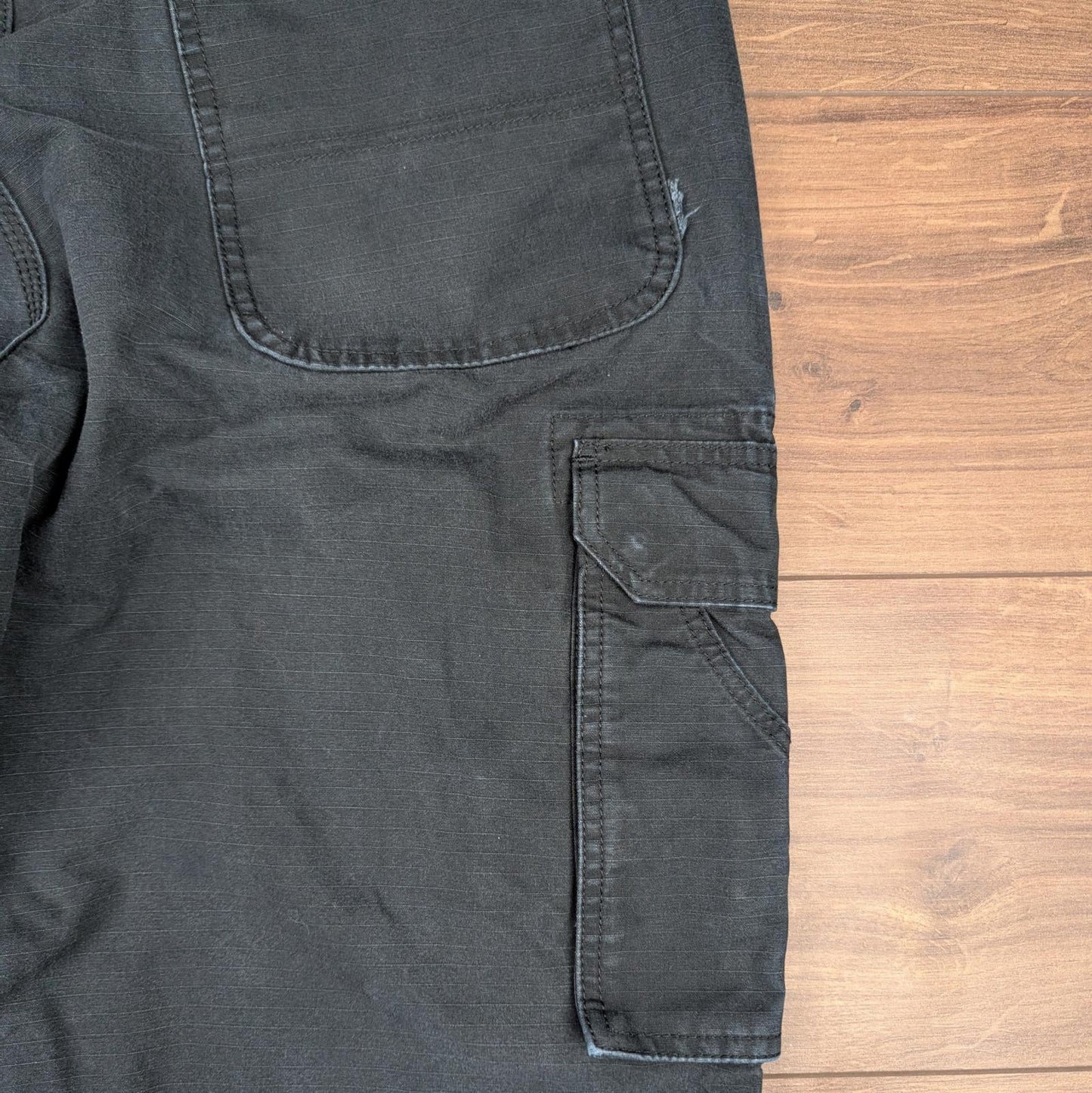 Black Vintage Wrangler Workwear Trousers Carpenter Cargo Straight Leg W40 L30