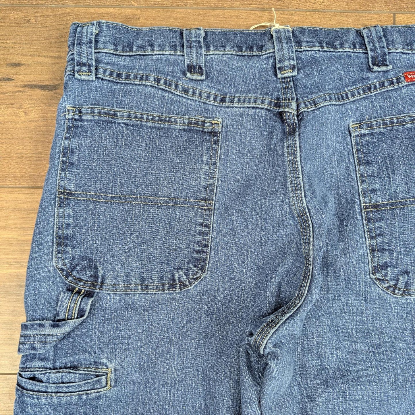 Blue Vintage Wrangler Carpenter Jeans Baggy Cargo Skater Straight Leg W36 L32
