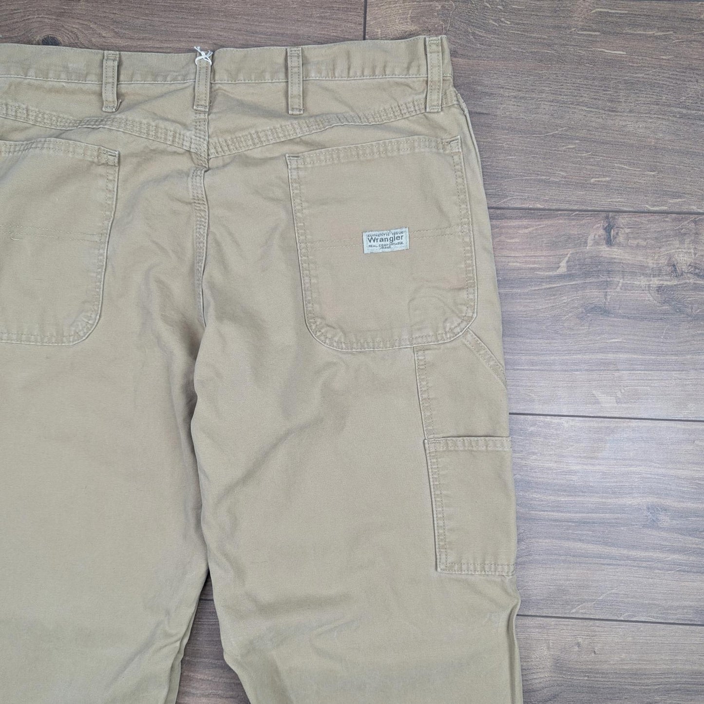 Tan Vintage Wrangler Carpenter Jeans Trousers Cargo Straight Leg W36 L34