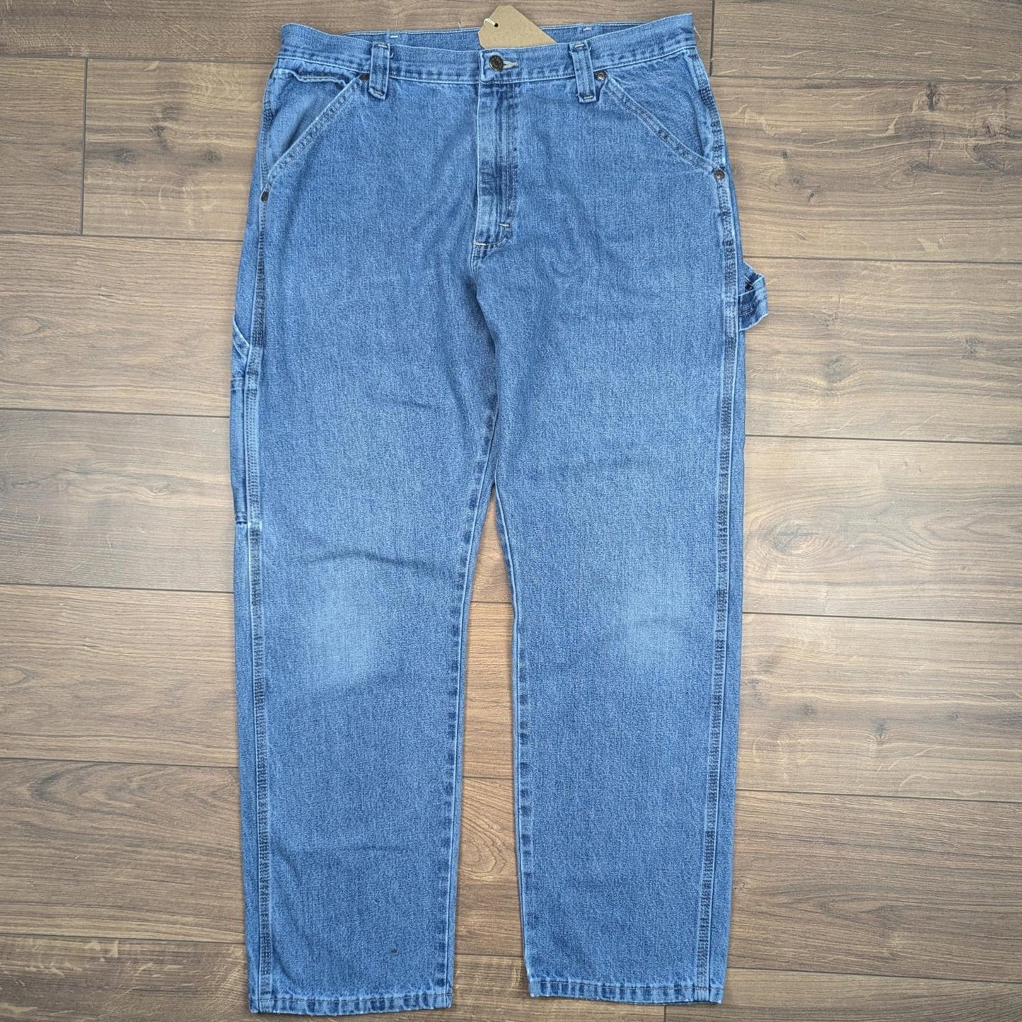 Blue Vintage Wrangler Jeans Baggy Carpenter Hip-Hop Skater Straight Leg W36 L32