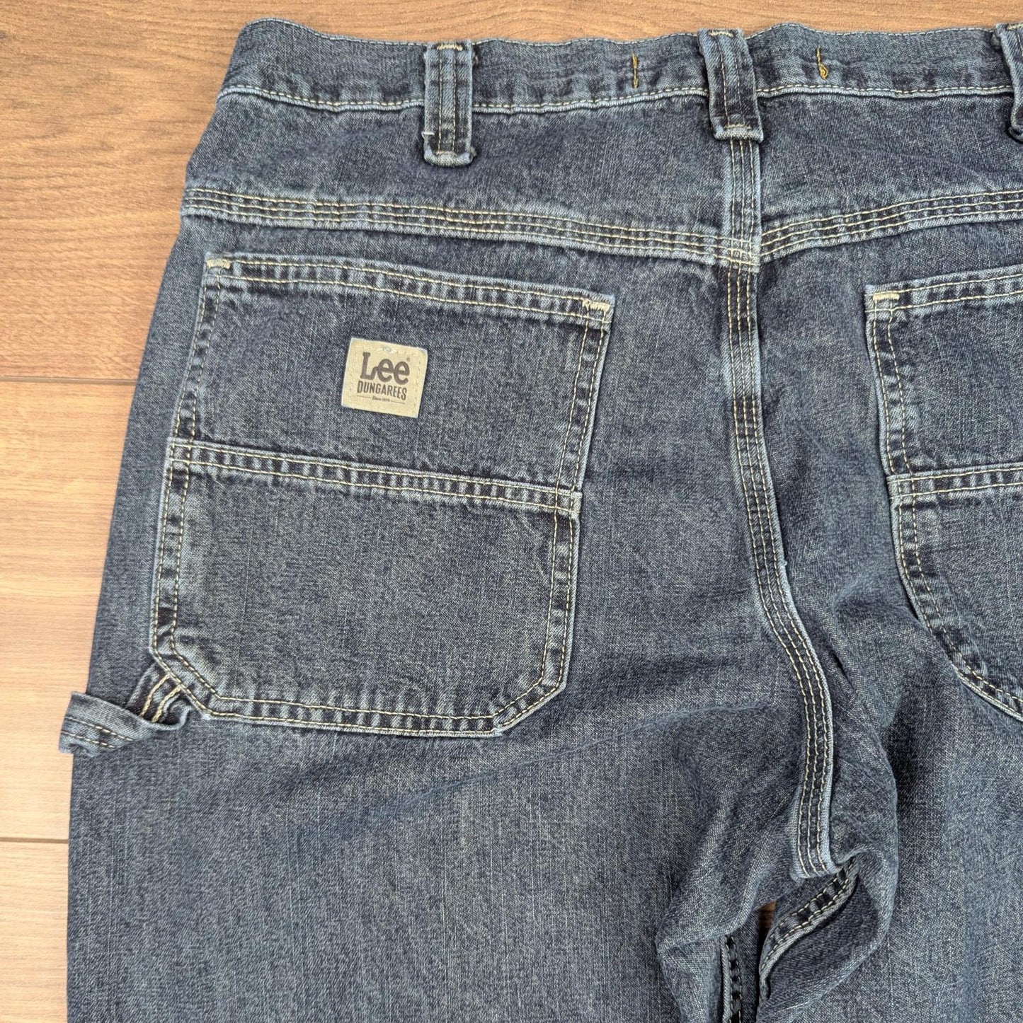 Blue Vintage Lee Dungarees Jeans Baggy Carpenter Skater Straight Leg W36 L30