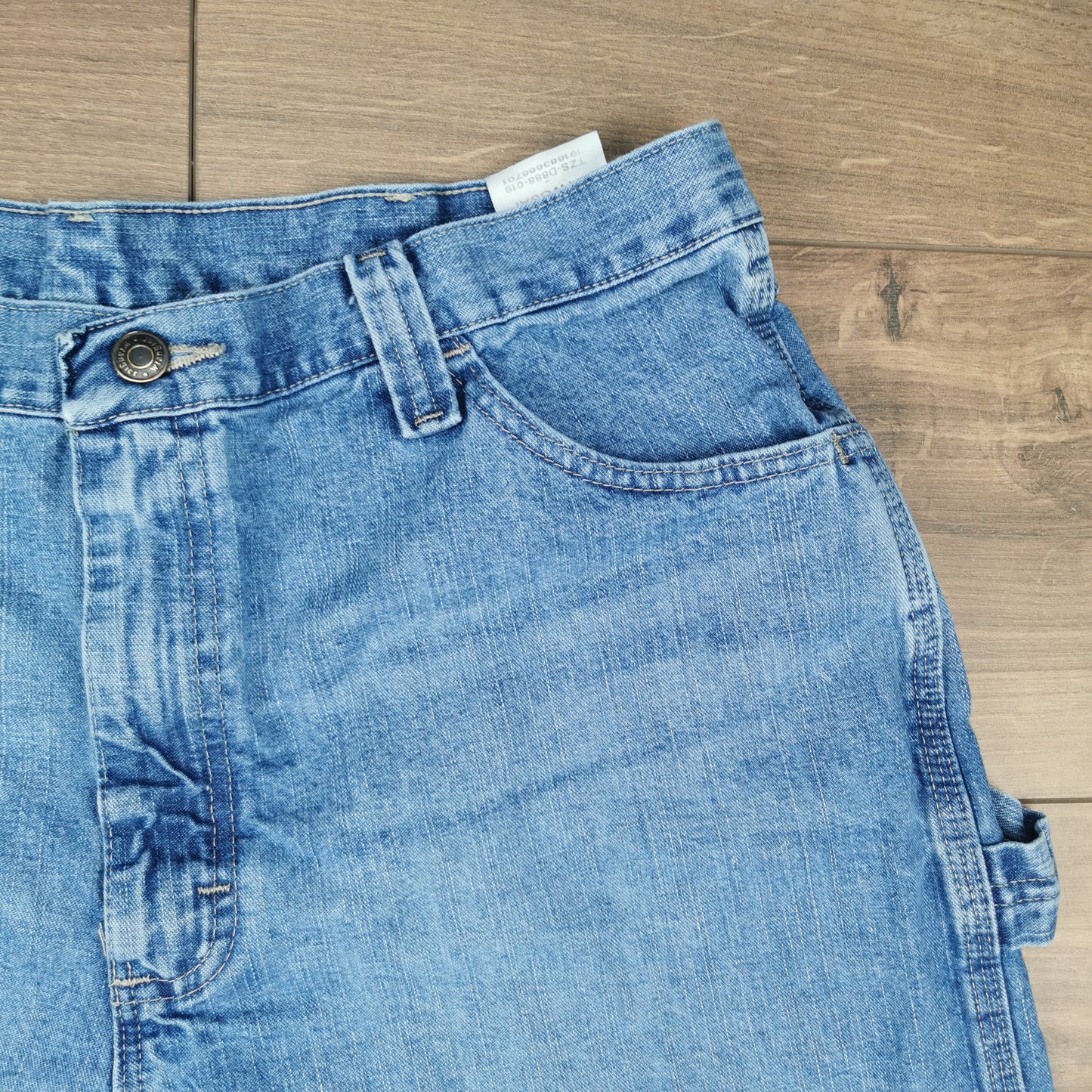 Vintage Wrangler Blue Denim Jean Shorts Jorts Carpenter Cargo Utility W36