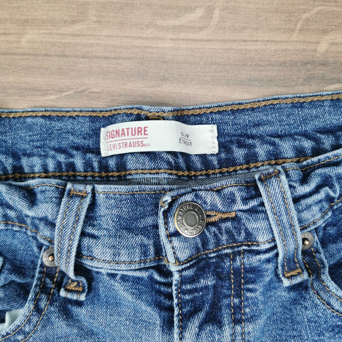 Vintage Signature By Levi's Strauss Slim Fit Blue Denim Jean Shorts Jorts W31