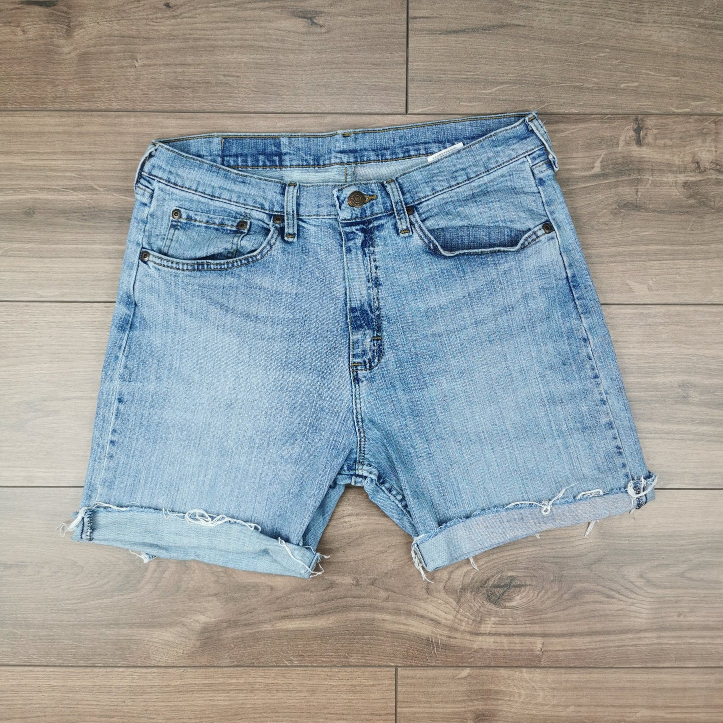 Vintage Wrangler Cut-off Relaxed Fit Blue Denim Jean Shorts Jorts W32