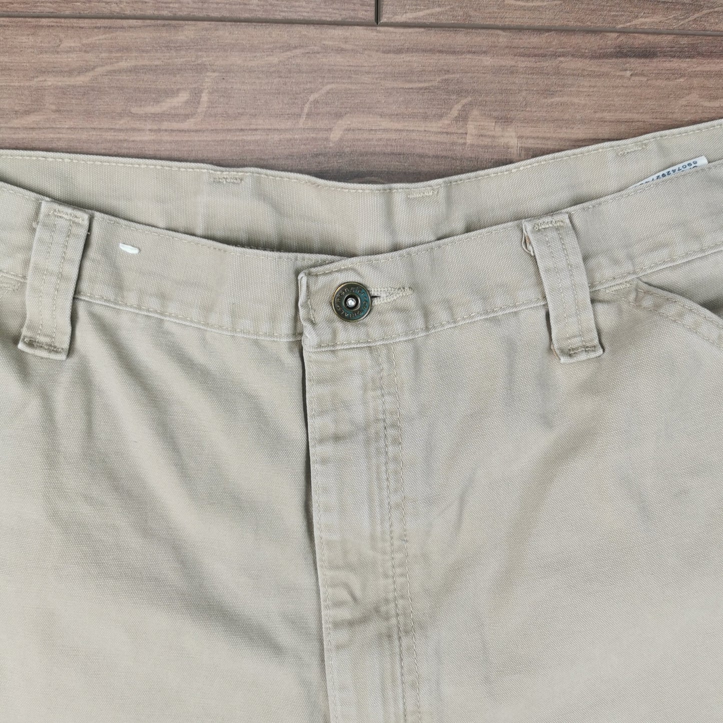 Vintage Wrangler Beige Denim Baggy Relaxed Jean Shorts Jorts Carpenter Cargo W38