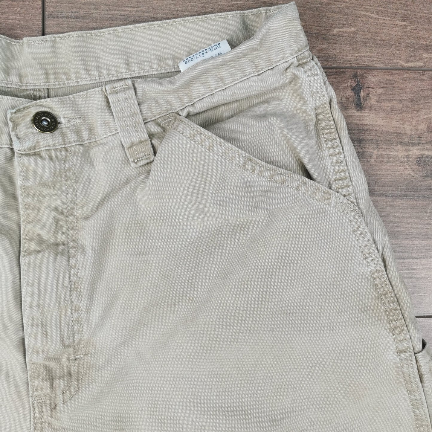 Vintage Wrangler Beige Denim Baggy Relaxed Shorts Jorts Carpenter Utility W32
