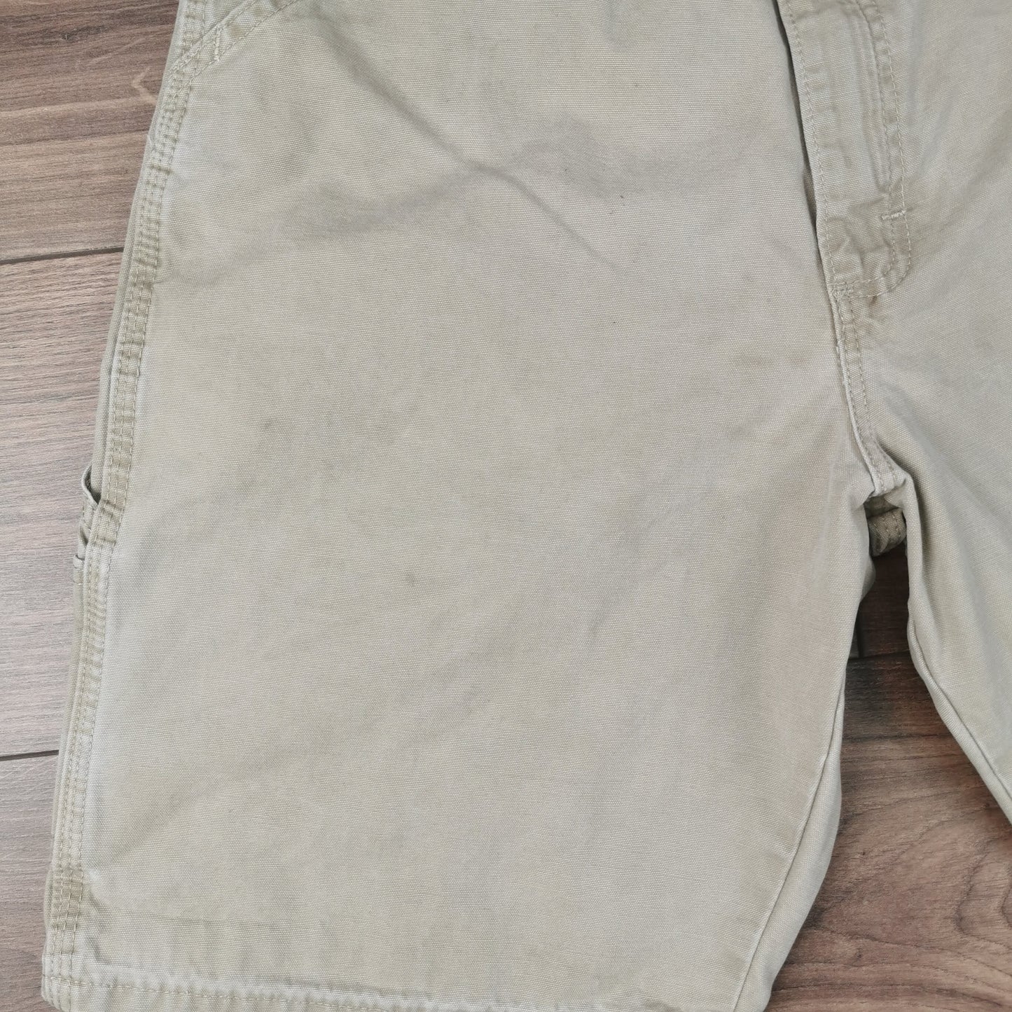 Vintage Wrangler Beige Denim Baggy Relaxed Shorts Jorts Carpenter Utility W32
