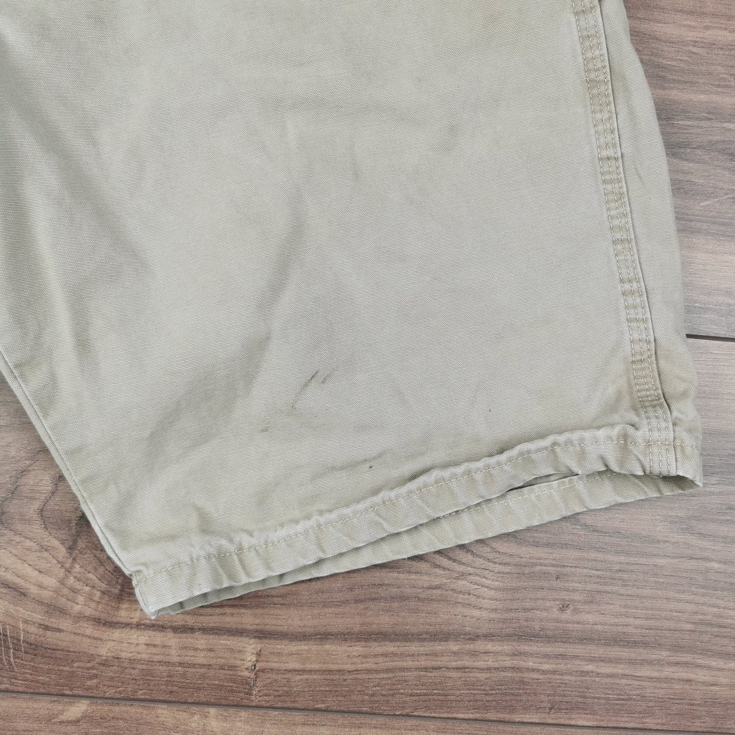 Vintage Wrangler Beige Denim Baggy Relaxed Shorts Jorts Carpenter Utility W32
