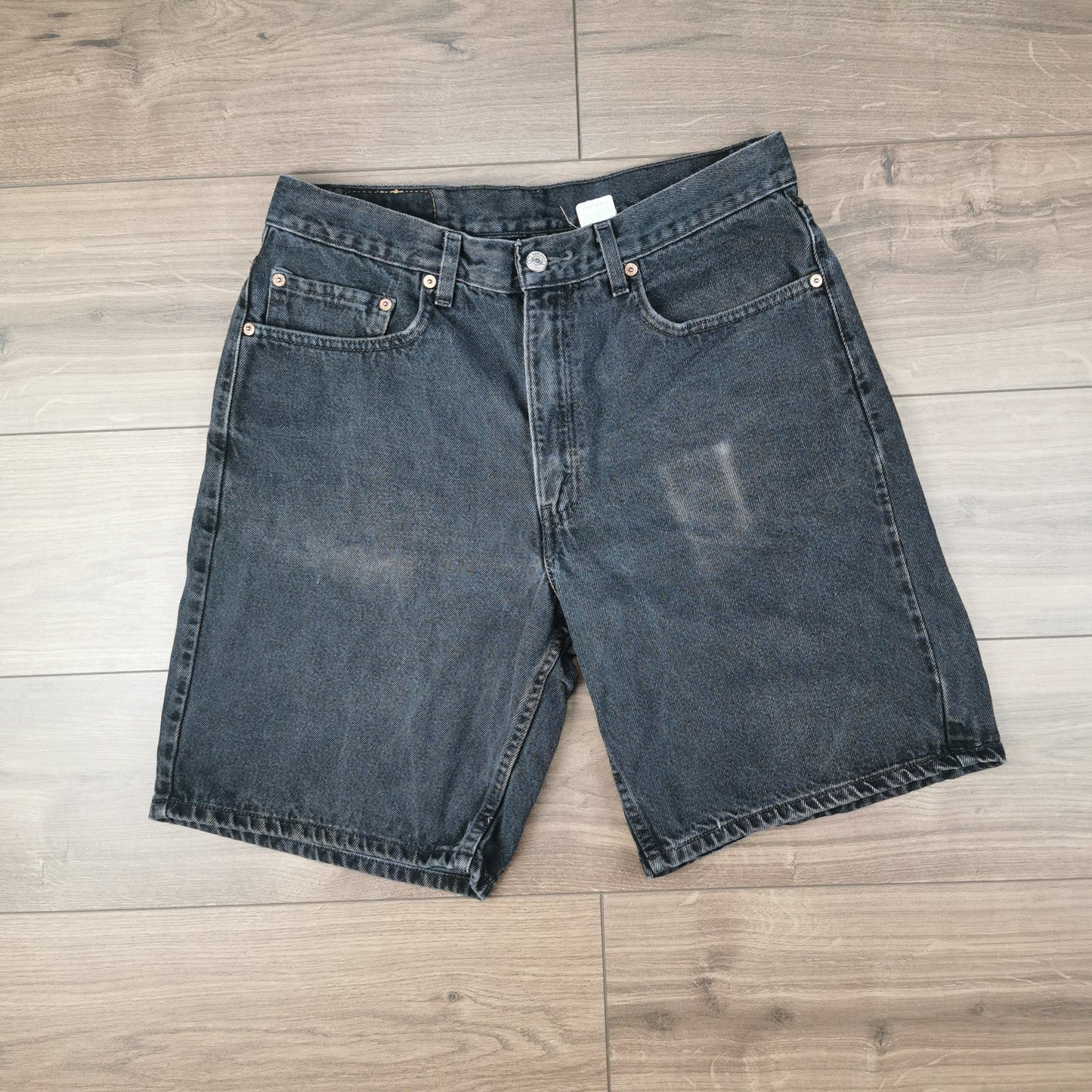 Vintage 90's Levi's 550 Black Denim Shorts Jorts Baggy Relaxed Fit W34