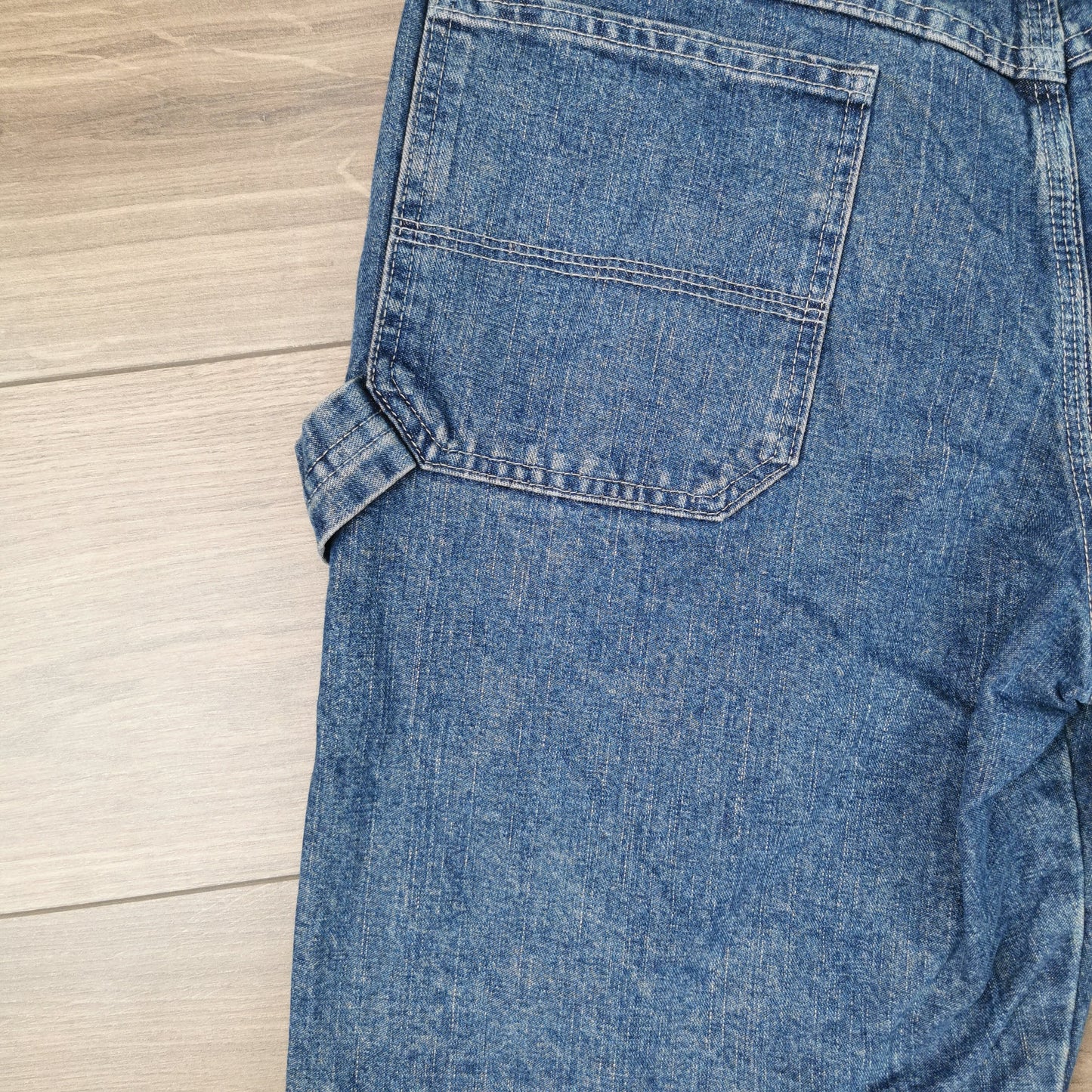 Vintage Wrangler Blue Denim Shorts Jorts Carpenter Utility Baggy Relaxed Fit W34