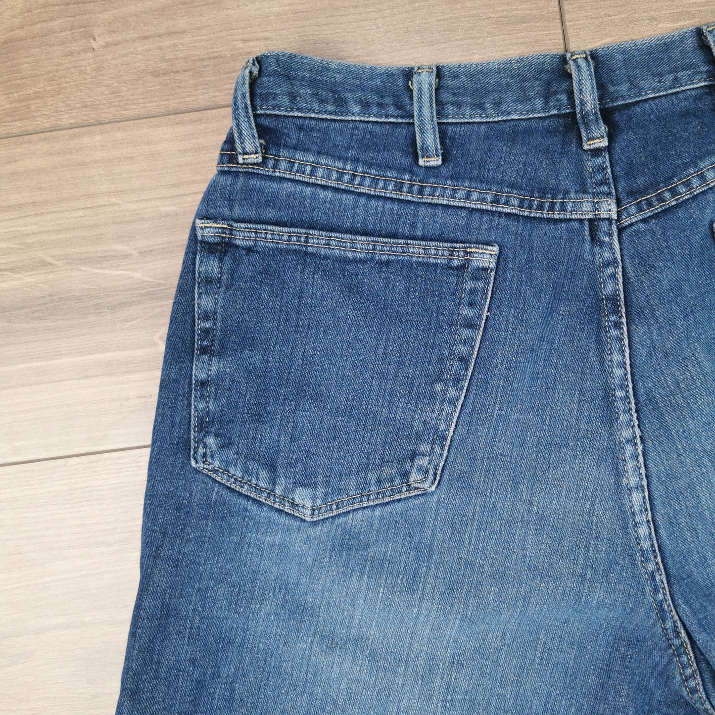 Vintage Wrangler Blue Denim Shorts Jorts Carpenter Utility Baggy Relaxed Fit W34