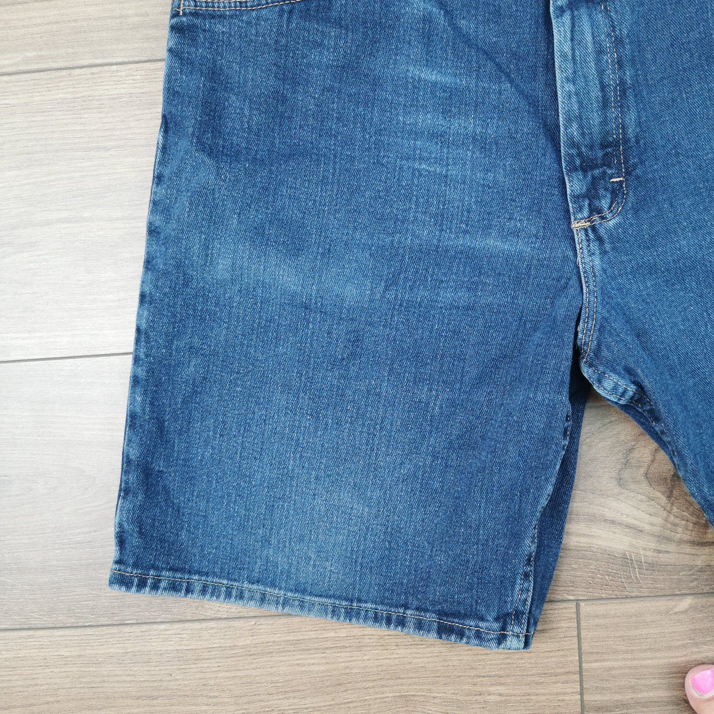 Vintage Wrangler Blue Denim Shorts Jorts Carpenter Utility Baggy Relaxed Fit W34